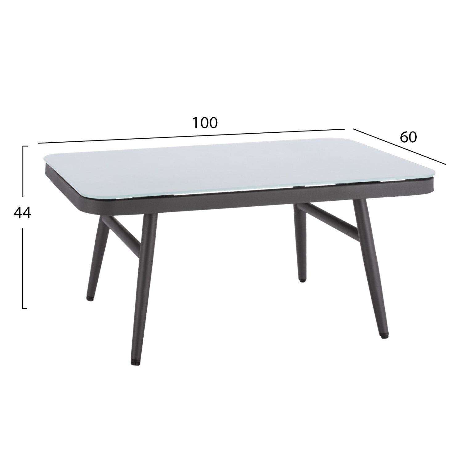 Градински сет Скайли 4 бр  сив цвят диван ,2 кресла и маса 100x60x44 см.