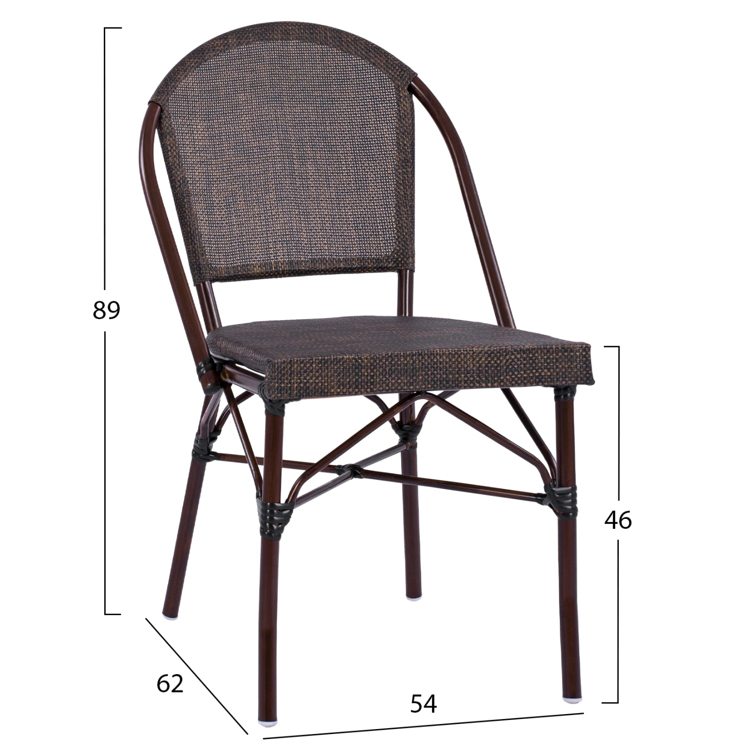 Стол  BAMBOO кафяв цвят 54x62x89