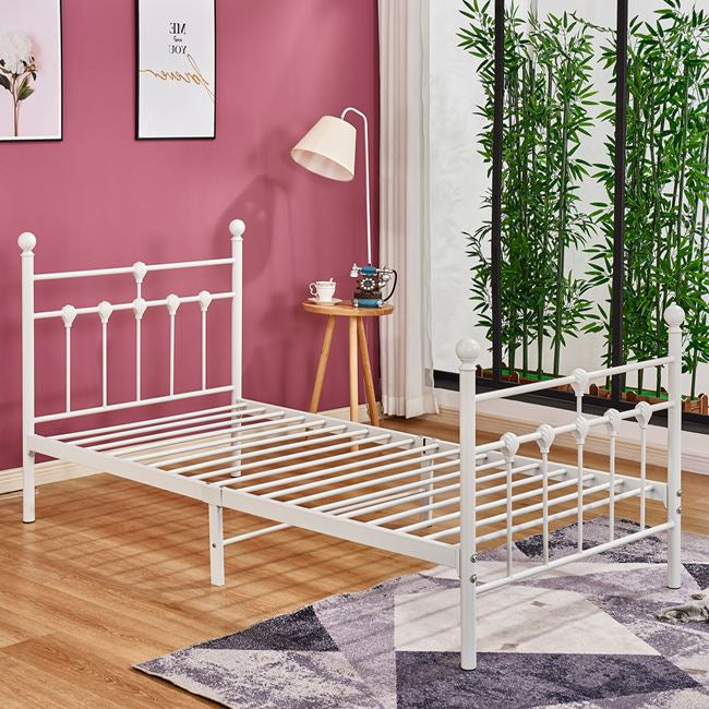 Метално легло JACINDA бял цвят 90х190 см