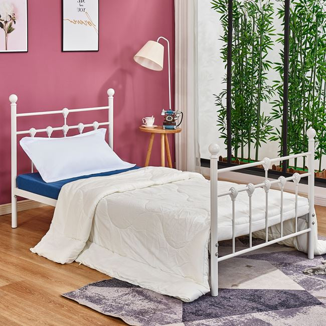 Метално легло JACINDA бял цвят 90х190 см