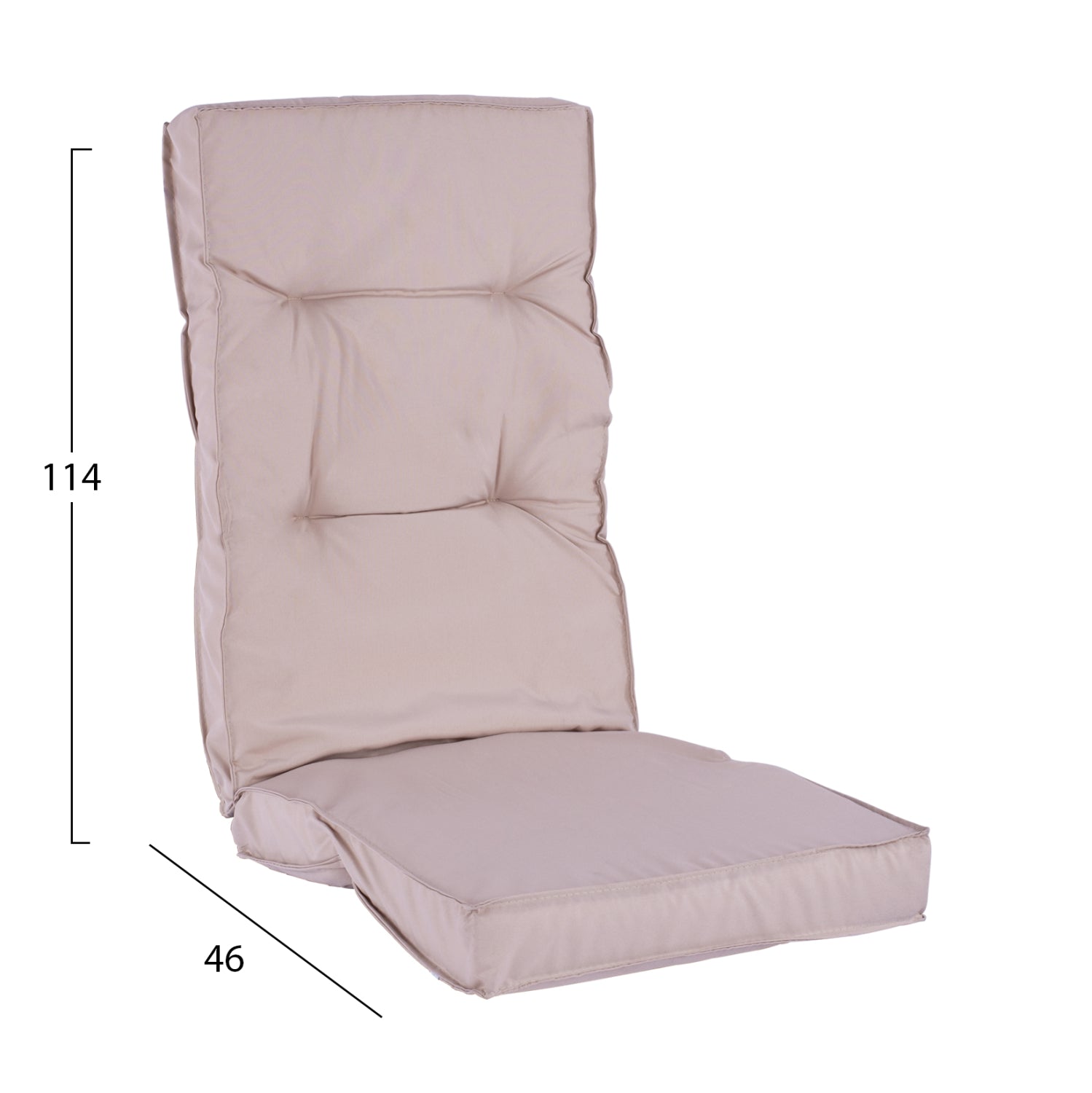 Възглавница бежов цвят 114x46x7