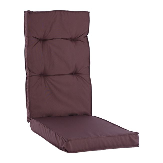 Платнена възглавница с гръб, кафява, 114x46x7 см