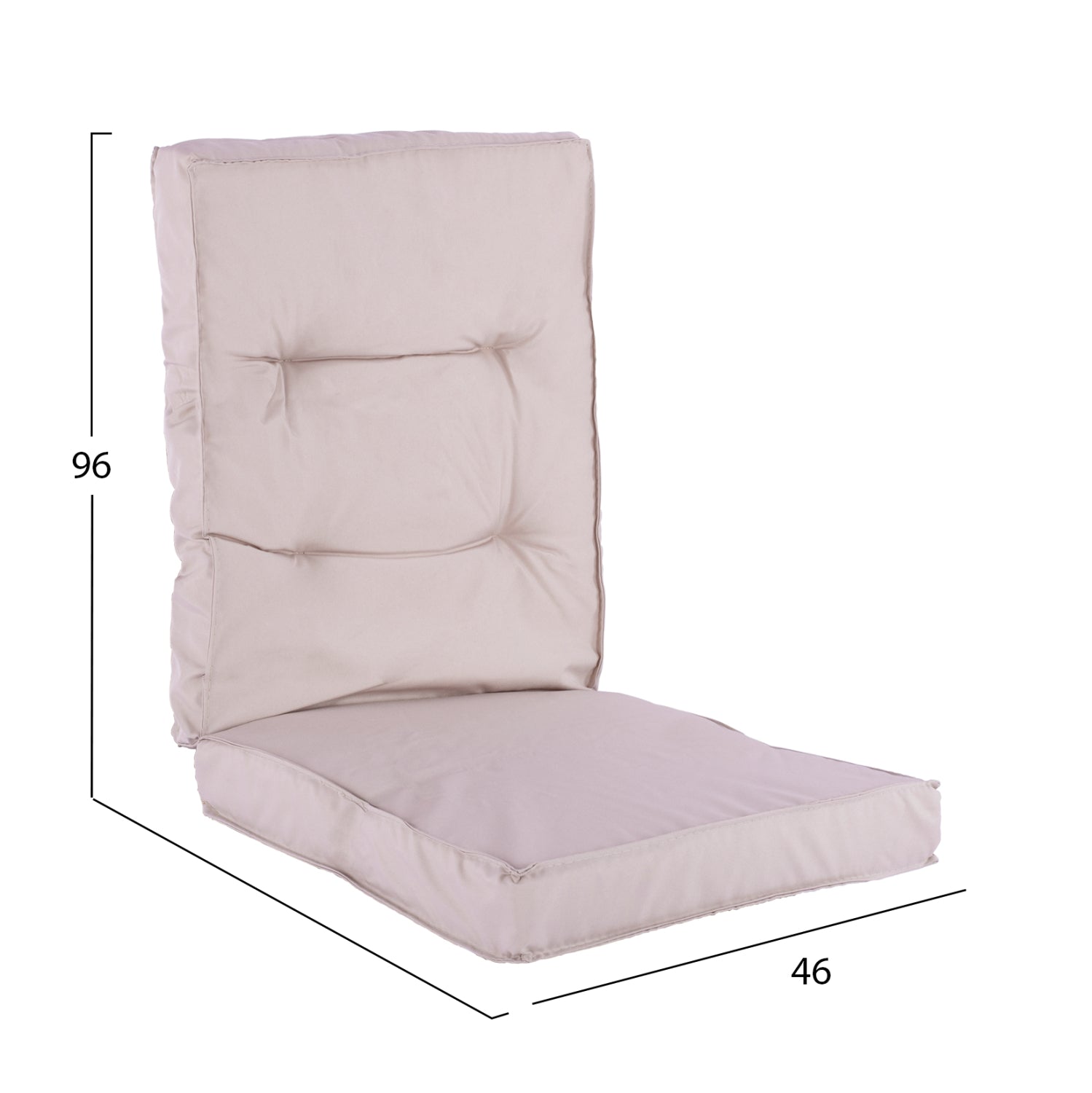 Възглавница бежов цвят 100x46x7