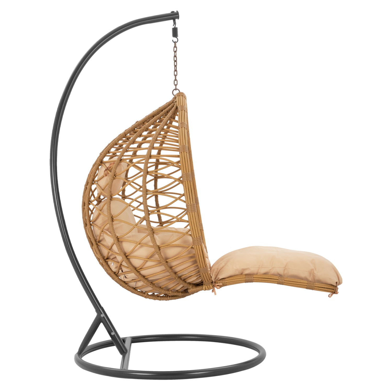 Висящо кресло NEST тъмносиво - бежово, с възглавница 105''x195см