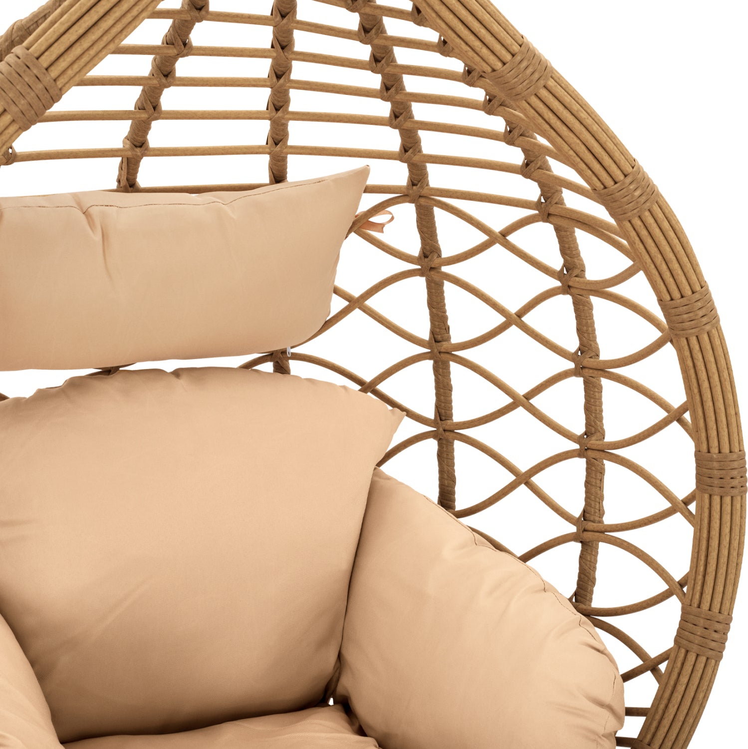 Висящо кресло NEST тъмносиво - бежово, с възглавница 105''x195см