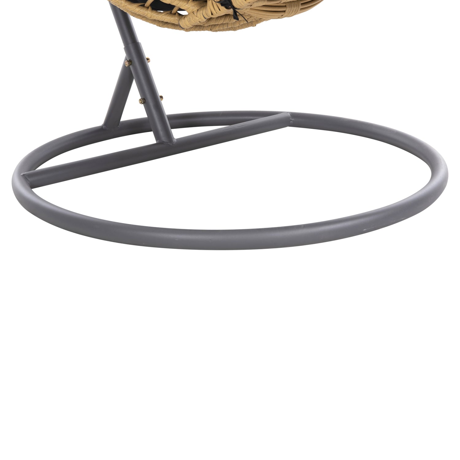 Градинска люлка с подложка за крака GRACIE бежово--сиво, метална рамка φ104x200см