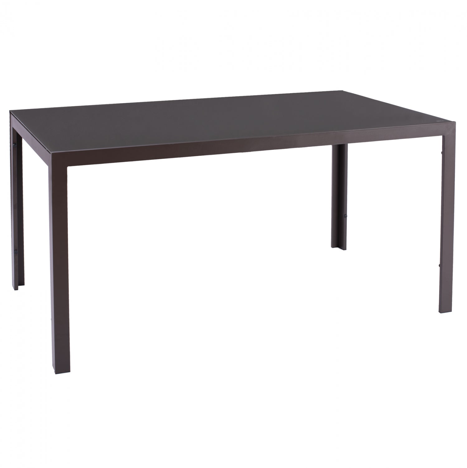 Маса Офер 150х90х75см метална със стъкло -кафяв цвят