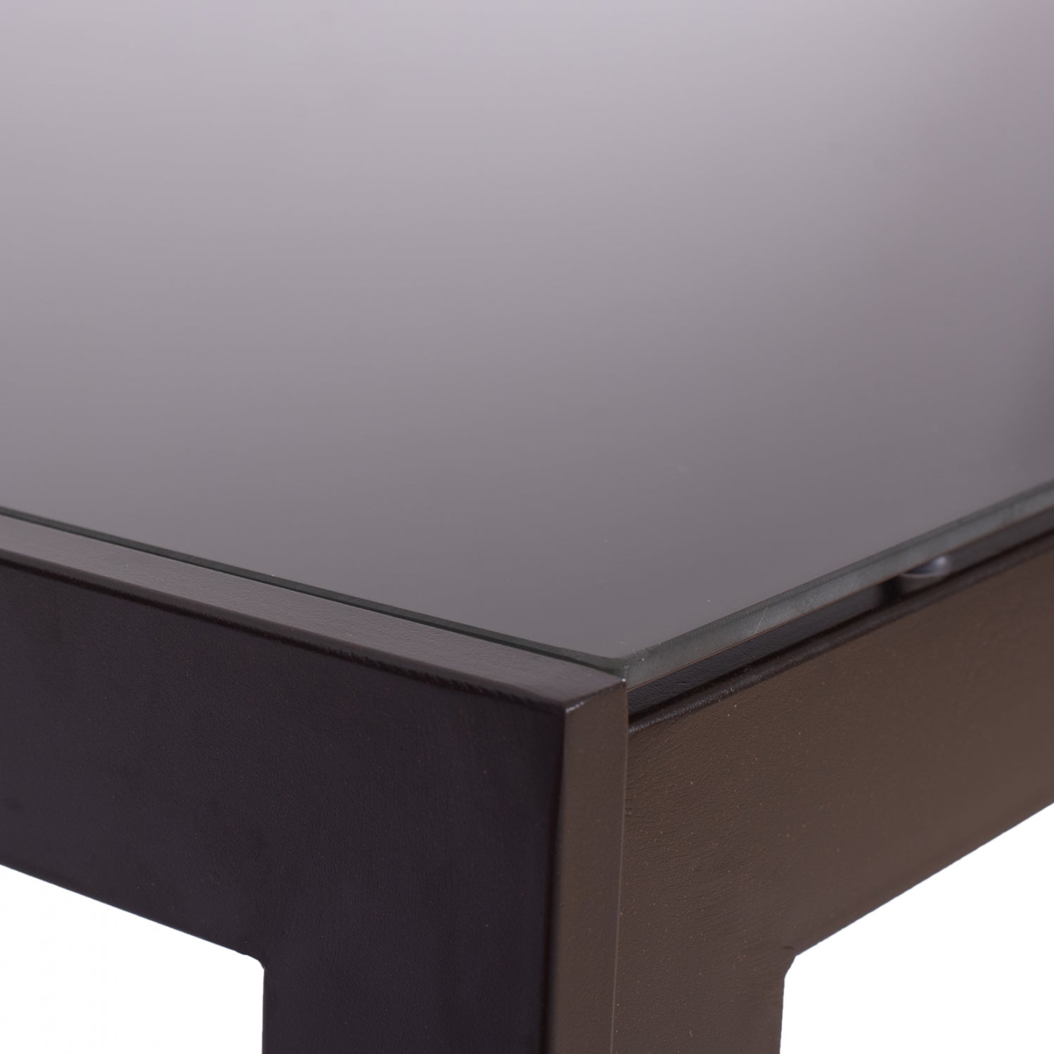 Маса Офер 150х90х75см метална със стъкло -кафяв цвят