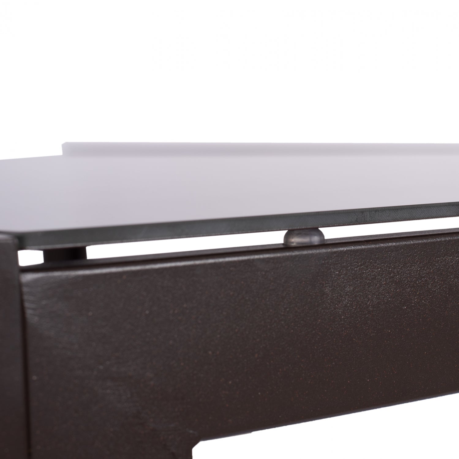 Маса Офер 150х90х75см метална със стъкло -кафяв цвят