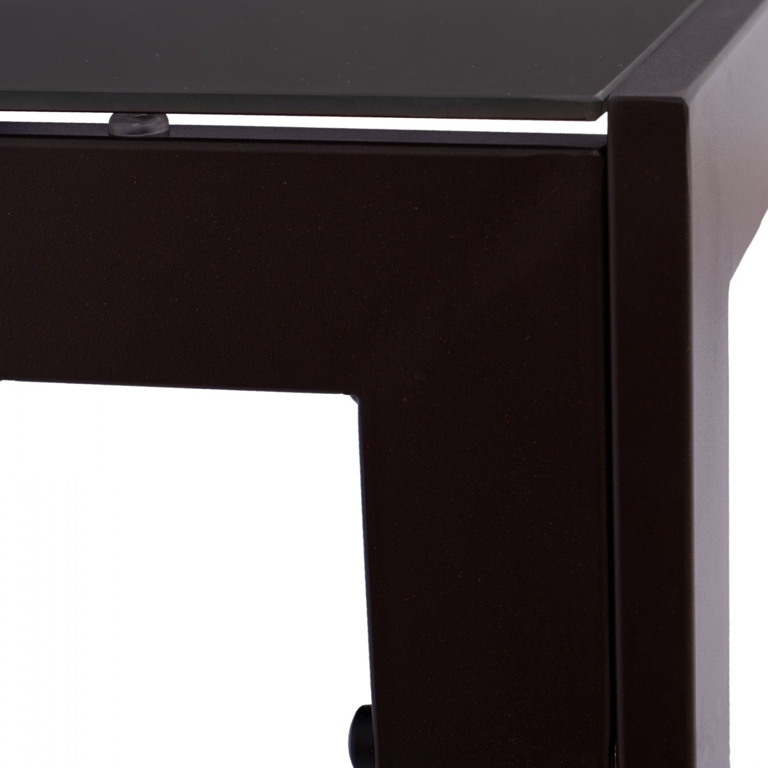 Маса Офер 150х90х75см метална със стъкло -кафяв цвят