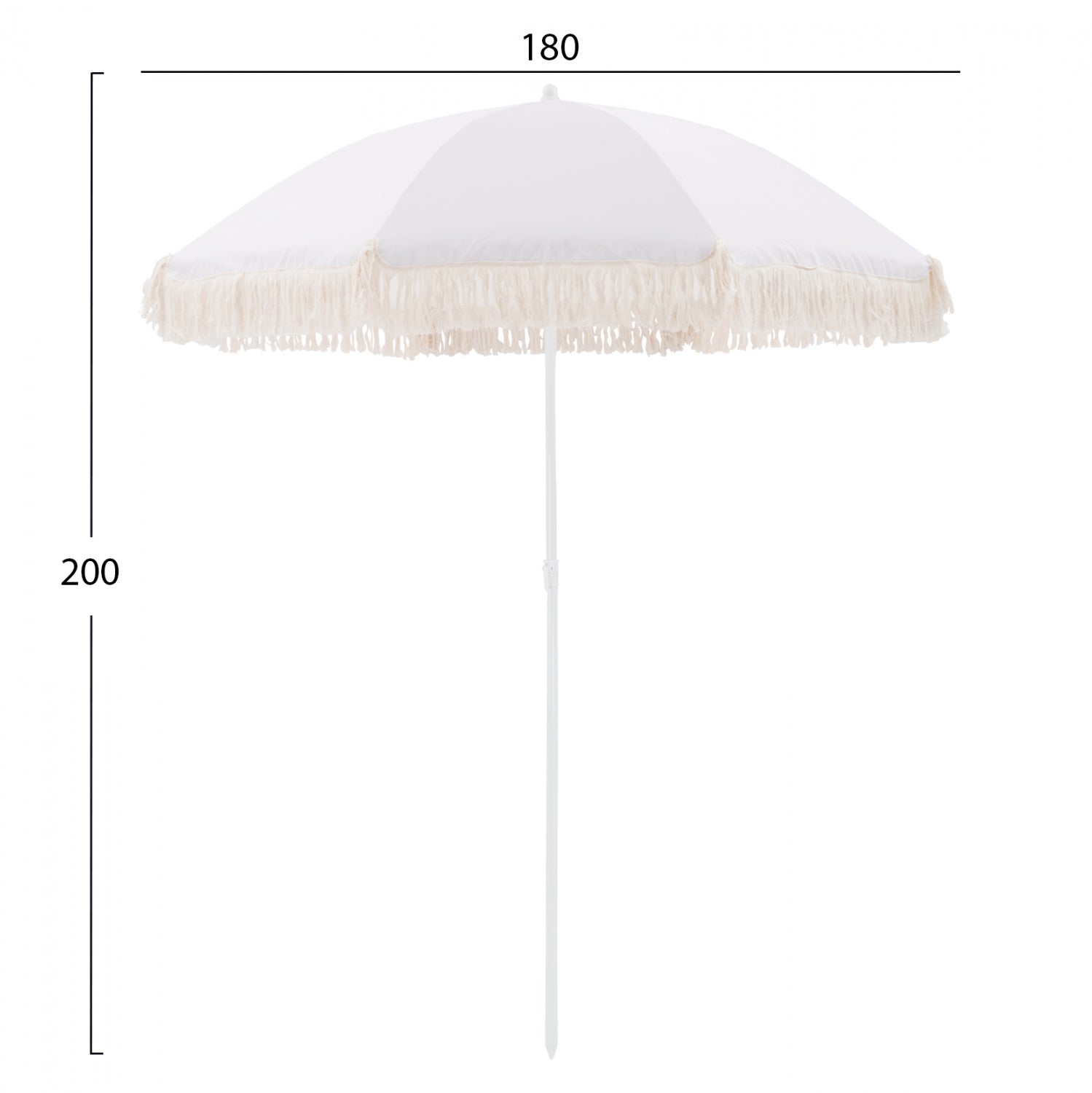 Кръгъл плажен чадър Пасифика бежов цвят  Φ180Χ200