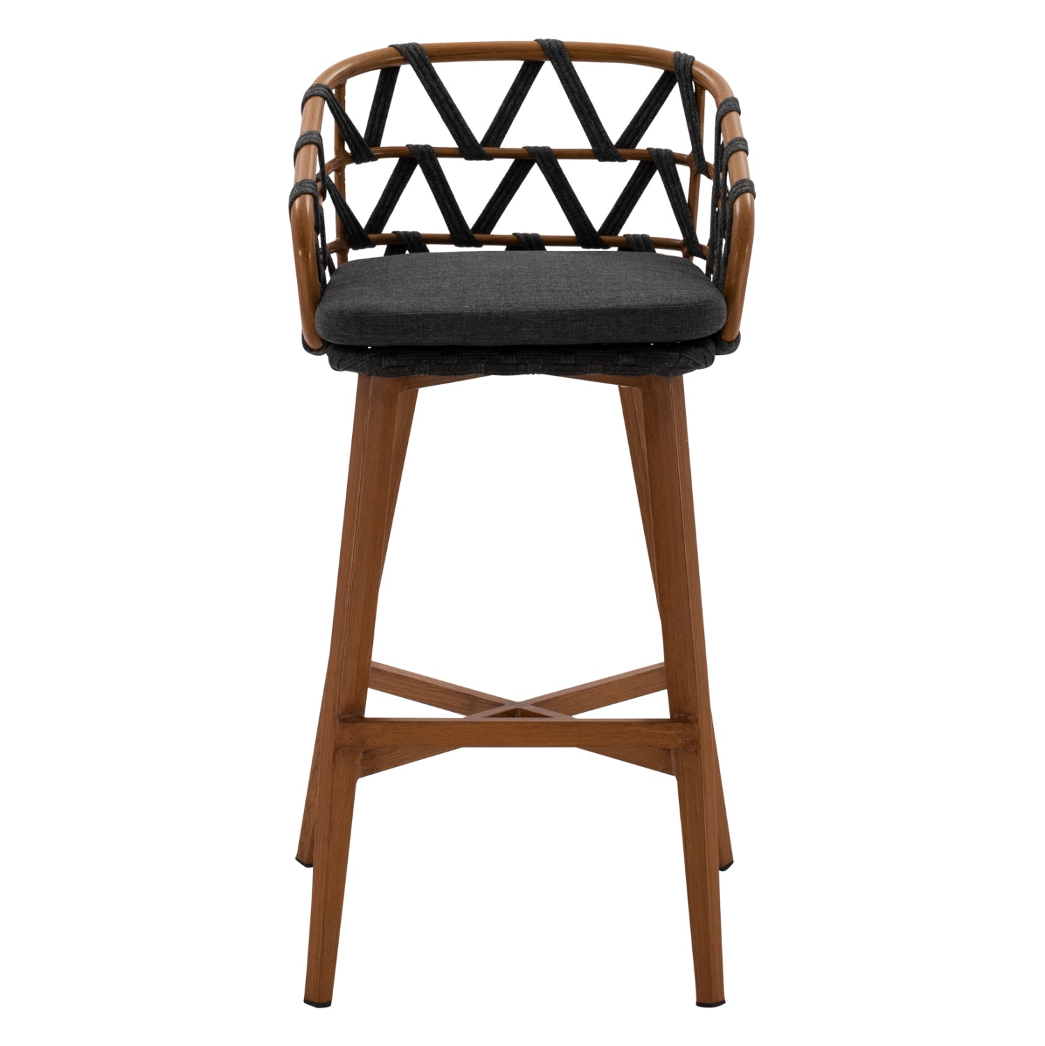 Бар стол RICKO  цвят кафяв-тъмно сив 56x59x102 алуминий