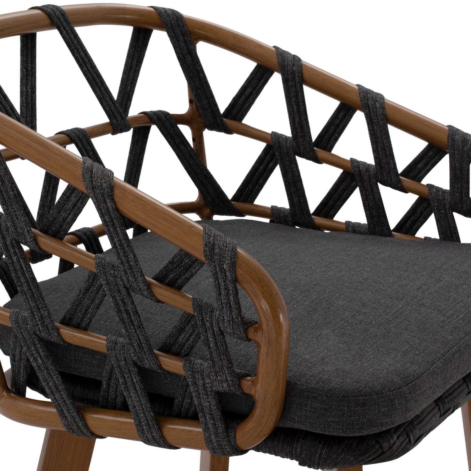 Бар стол RICKO  цвят кафяв-тъмно сив 56x59x102 алуминий