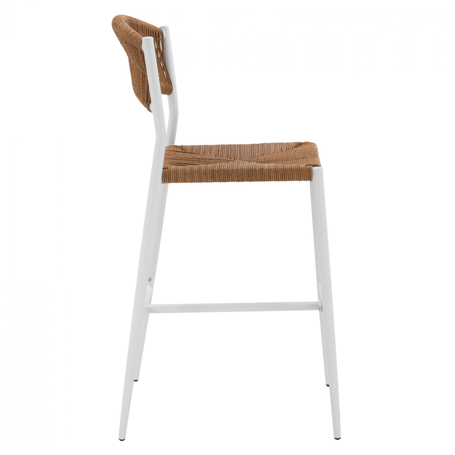 Бар стол 5789 бежов цвят с бели крака 45,5x56x111