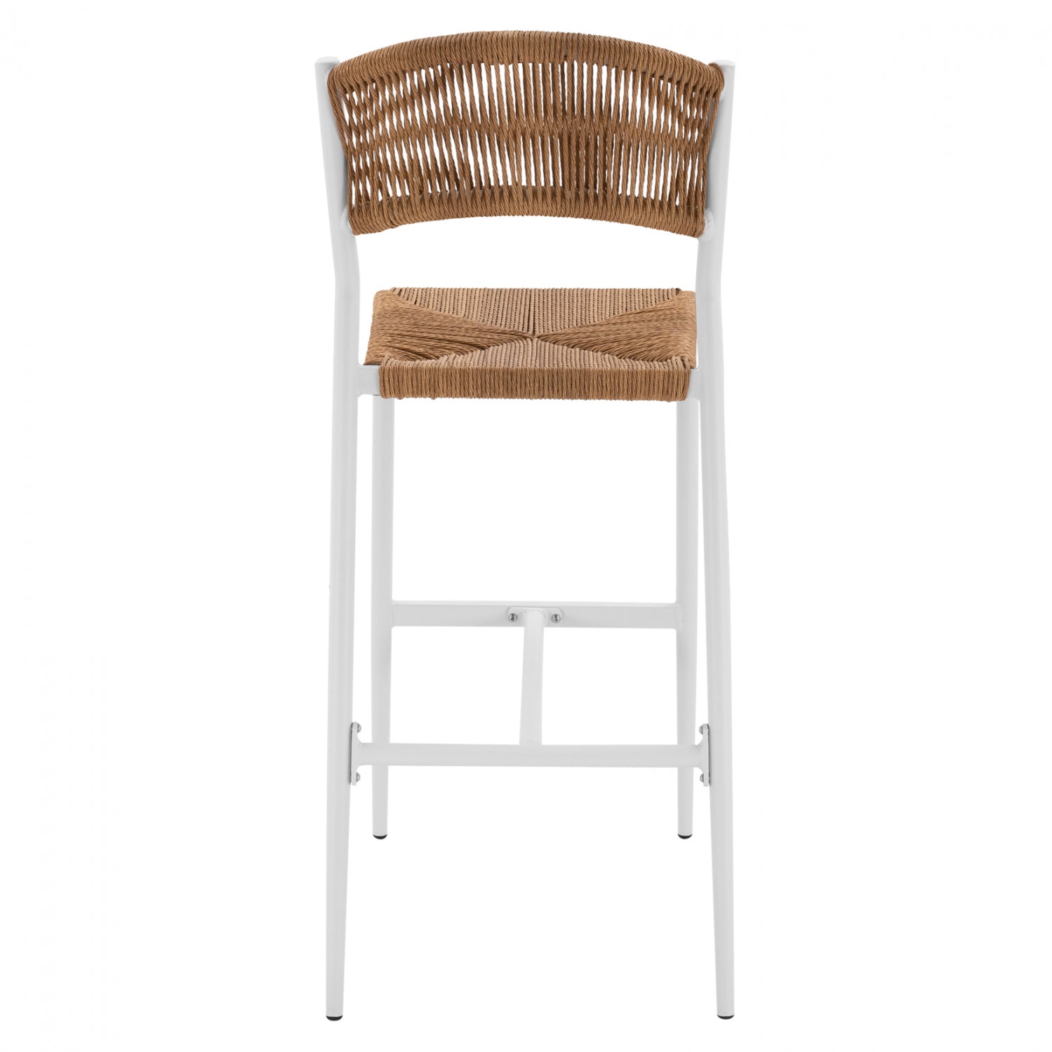 Бар стол 5789 бежов цвят с бели крака 45,5x56x111