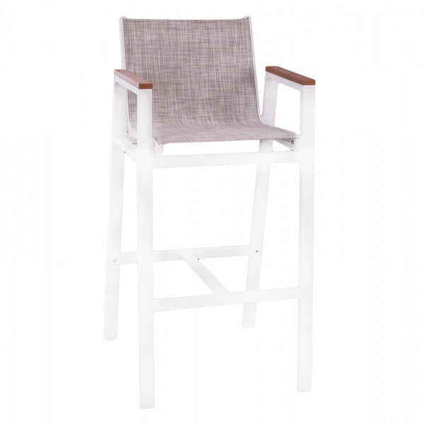 Алуминиев бар стол 5790 с полиууд бял цвят 52 x 58 x 108