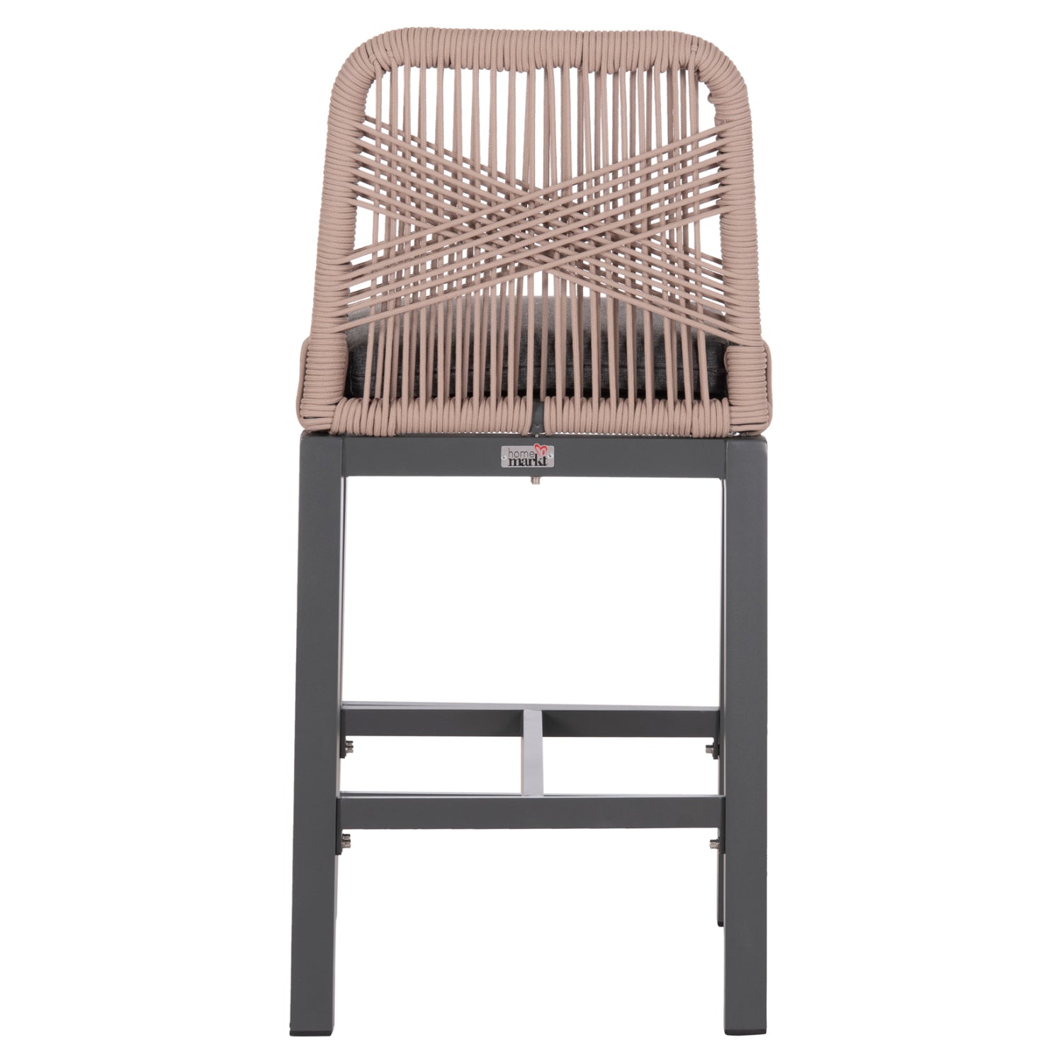 Бар стол Howard  антрацит, алуминий - бежово, с въже, 47.5x55x94.5 см