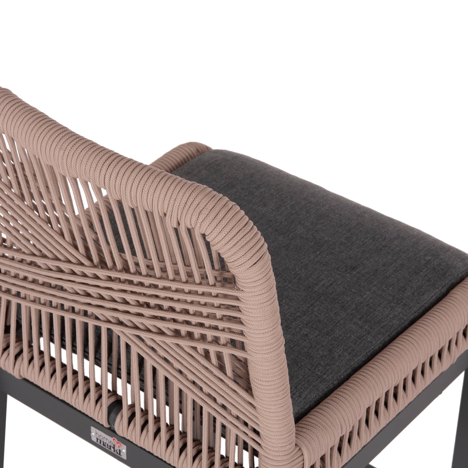 Бар стол Howard  антрацит, алуминий - бежово, с въже, 47.5x55x94.5 см