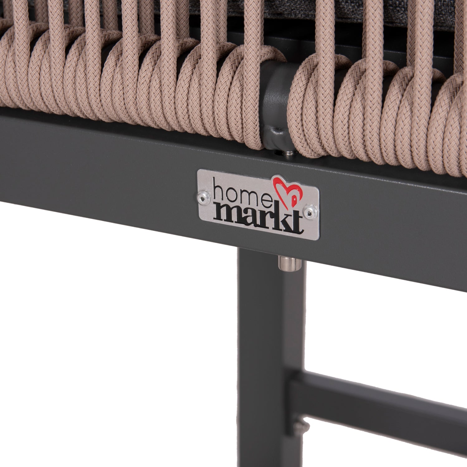 Бар стол Howard  антрацит, алуминий - бежово, с въже, 47.5x55x94.5 см