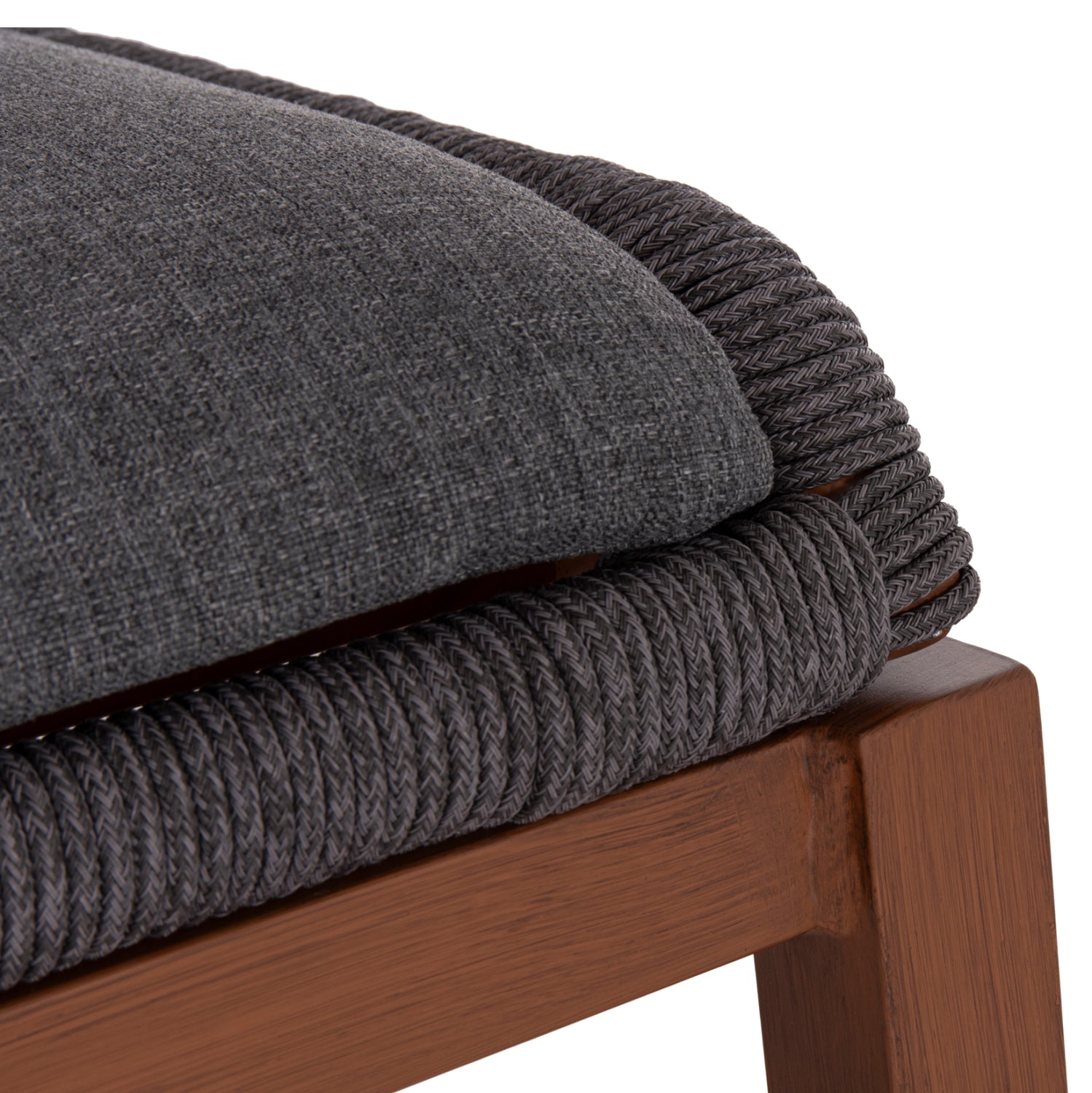 Бар стол Howard, средно кафяв, алуминиев - тъмносиво въже, 47.5x55x94.5 см