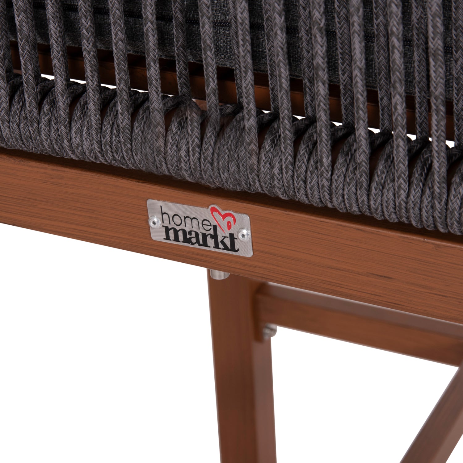 Бар стол Howard, средно кафяв, алуминиев - тъмносиво въже, 47.5x55x94.5 см