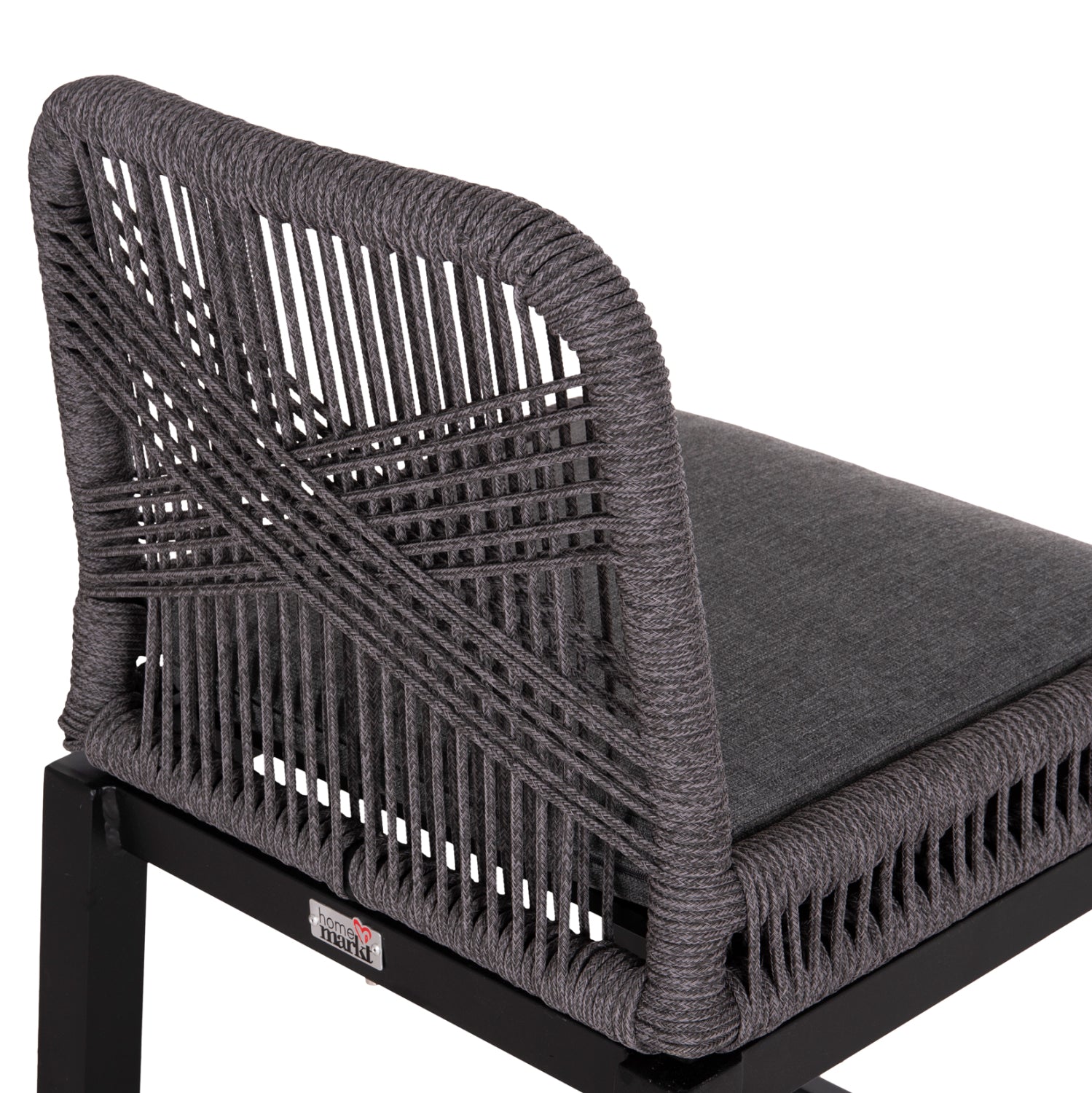 Бар стол HOWARD  сив цвят алуминий /въже 47,5x55x94,5