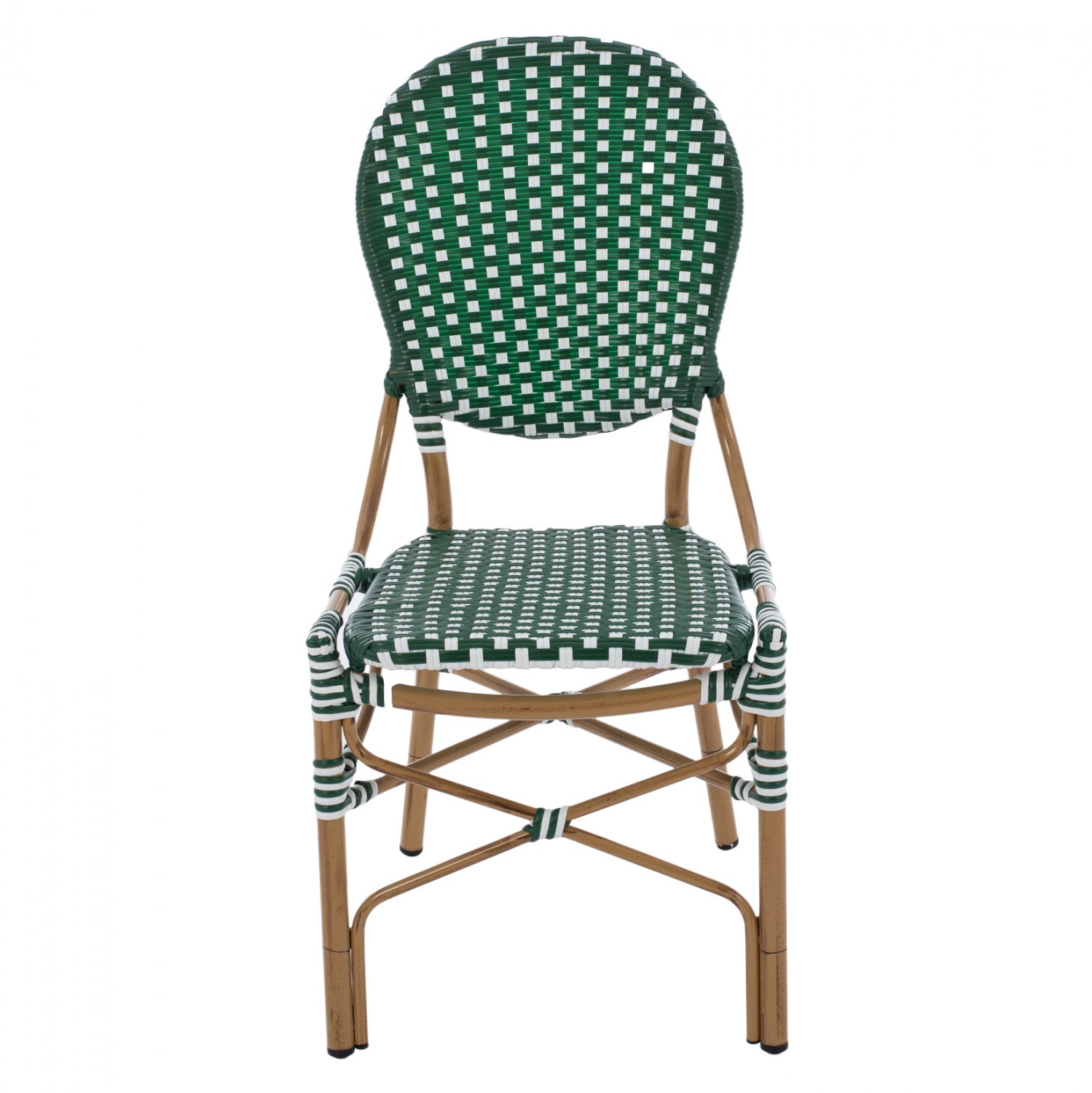 Ратанов стол BAMBOO зелен цвят 47x55x98