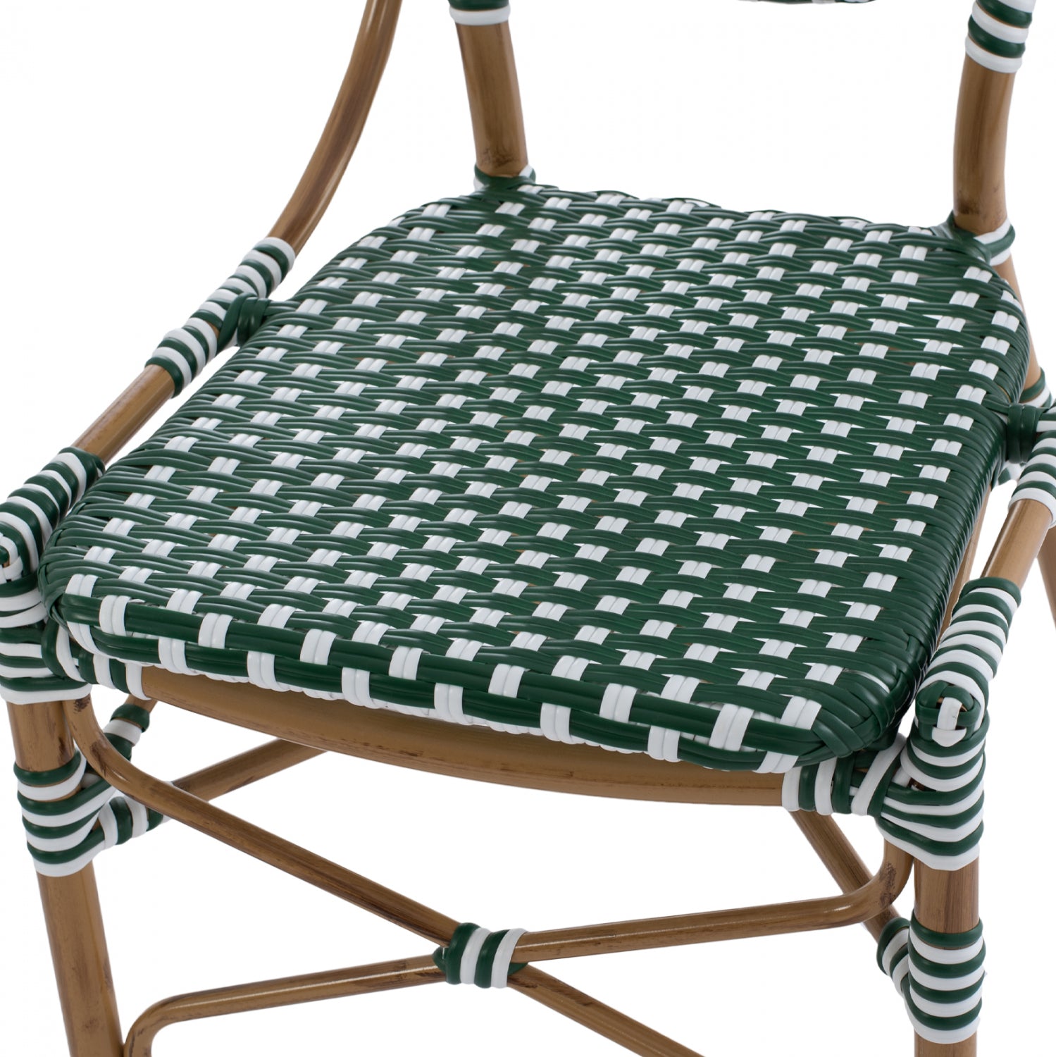 Ратанов стол BAMBOO зелен цвят 47x55x98