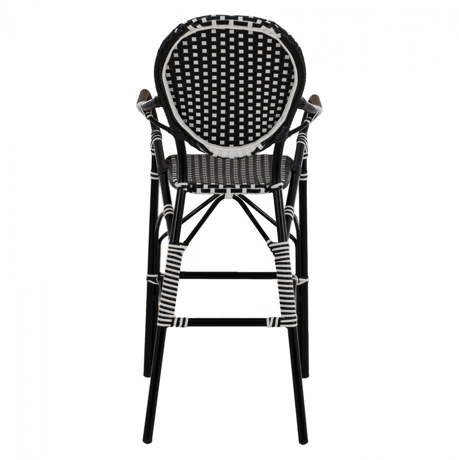 Бар стол Бамбо черно-бял цвят 56x60x126