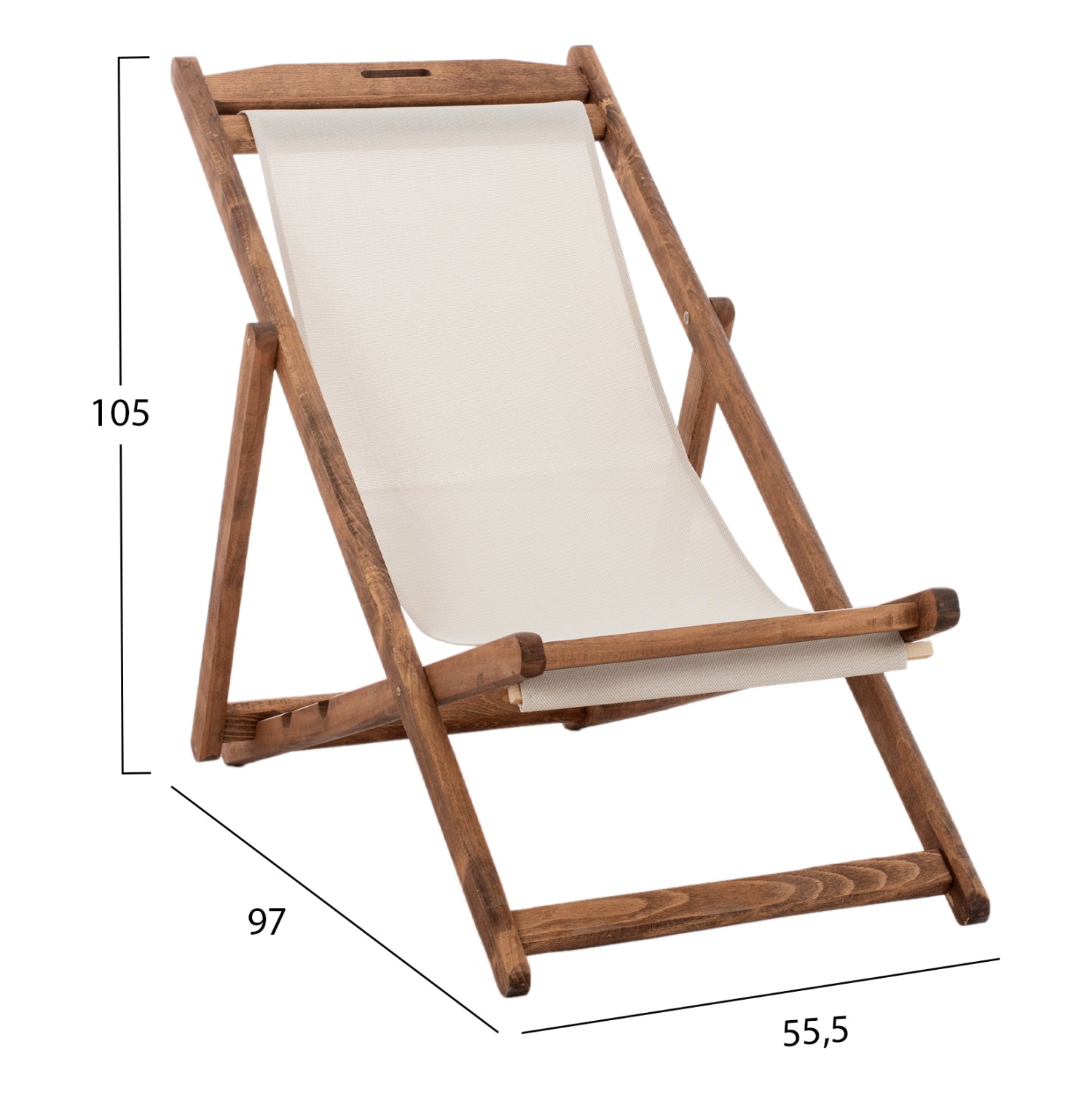 Стол-шезлонг Limnos орех-екрю цвят КГ11707.60