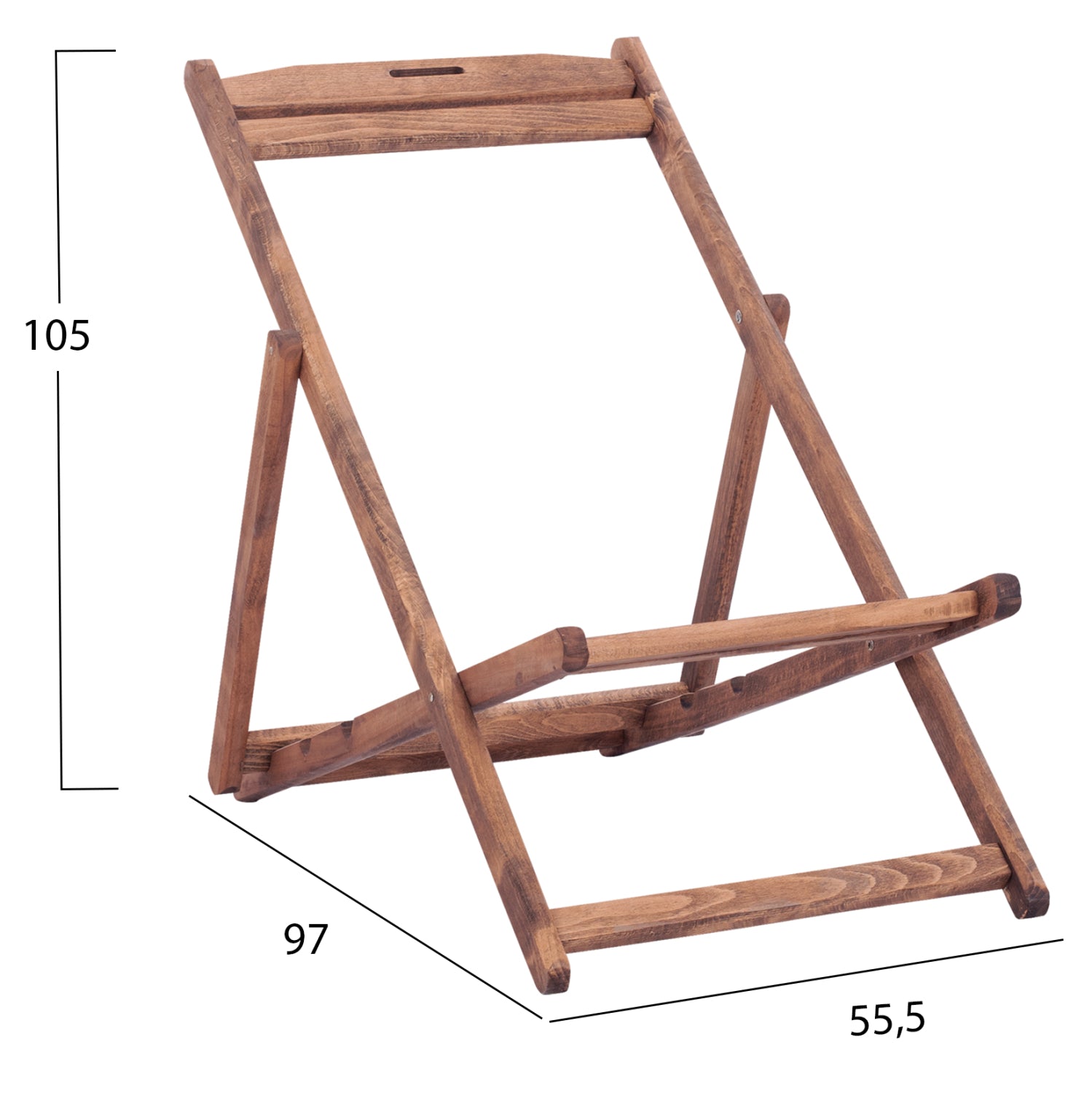 Рамка за стол без подлаклатници Лемнос  масивен бук с цвят  орех