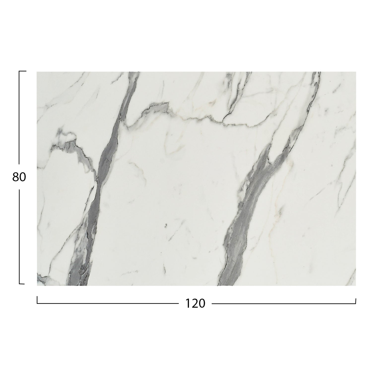 Hpl плот за маса правоъгълен бял мрамор 120x80см.