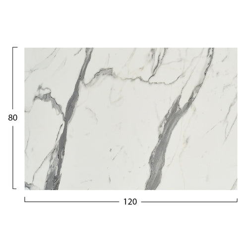 Hpl плот за маса правоъгълен бял мрамор 120x80см.
