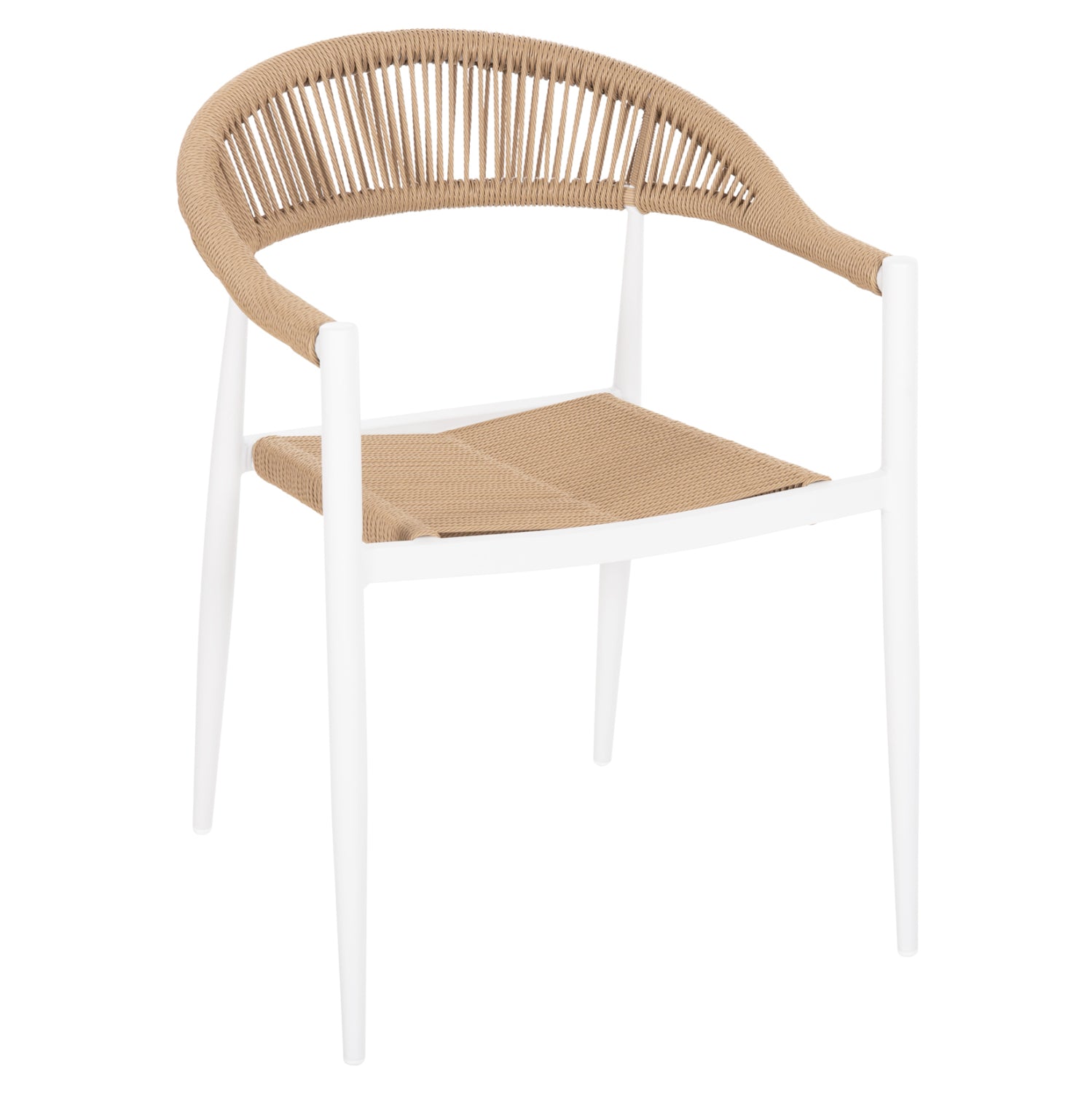 Алуминиево кресло GRET  бял/бежов 56x55.5x78см.