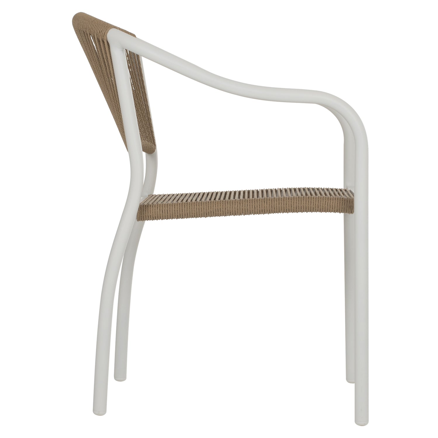 Алуминиево кресло Полина ратан-бял цвят  57x63x80см