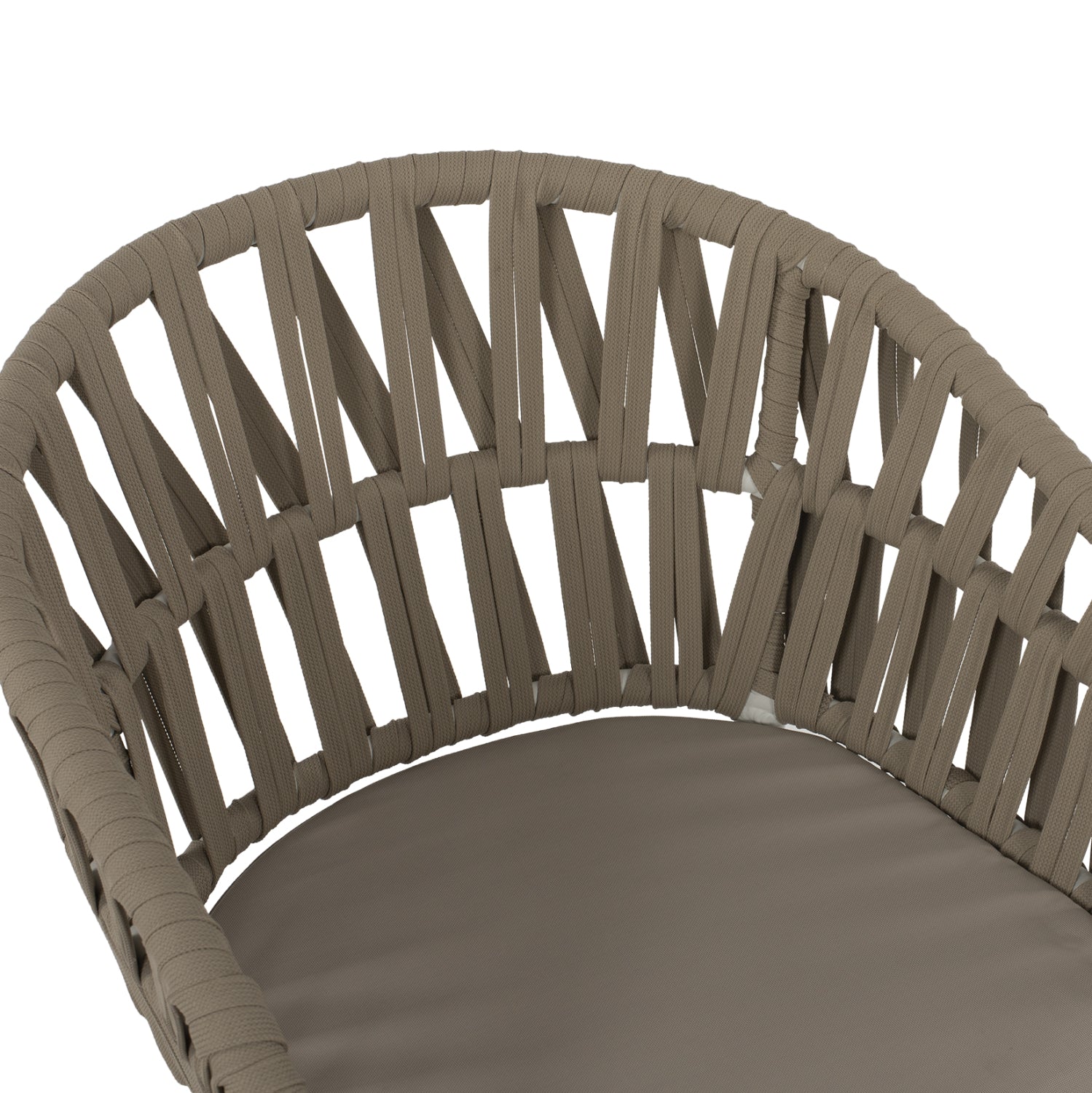 Кресло алуминиево с въже цвят бежов-бял 57x56x78