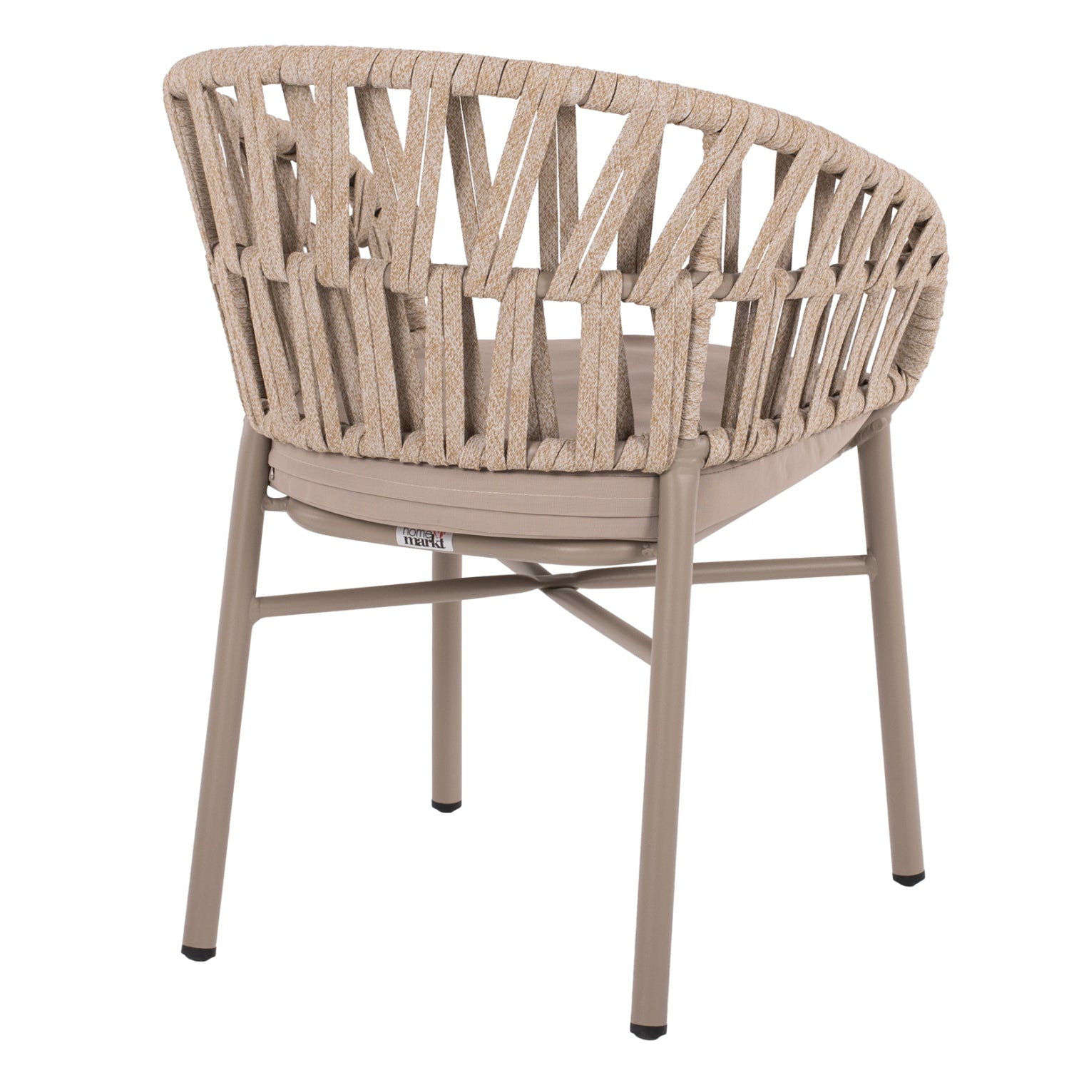 Кресло алуминиево с въже цвят мока 57x56x78