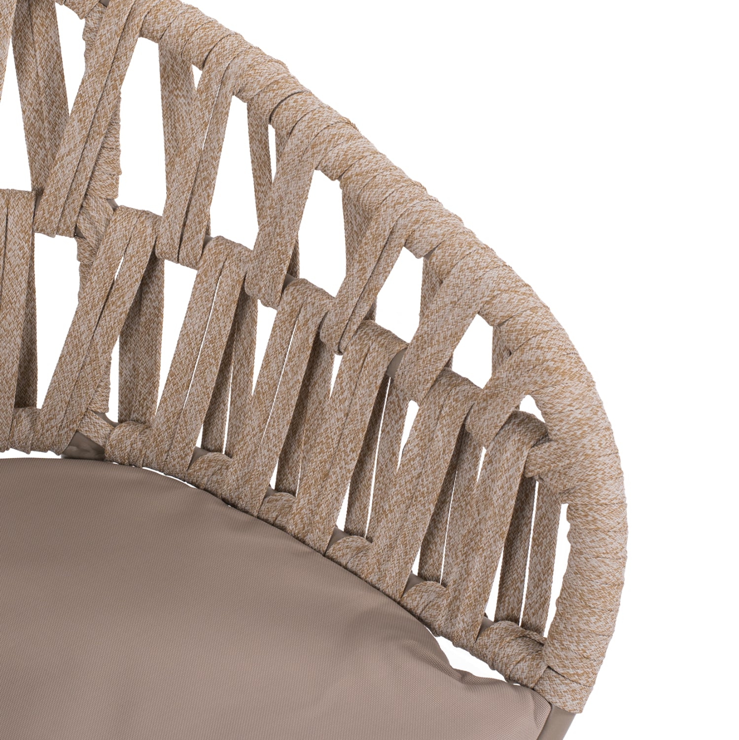 Кресло алуминиево с въже цвят мока 57x56x78