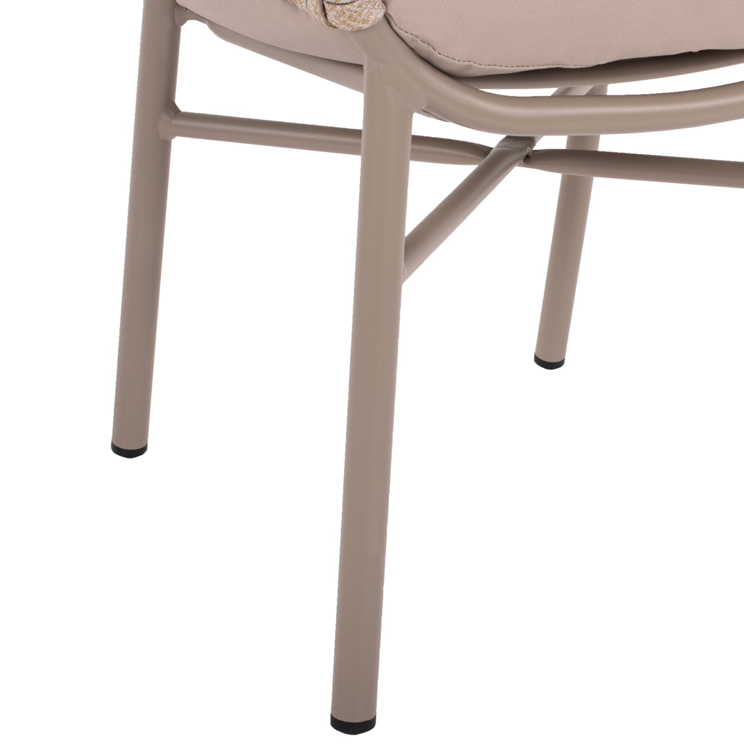 Кресло алуминиево с въже цвят мока 57x56x78