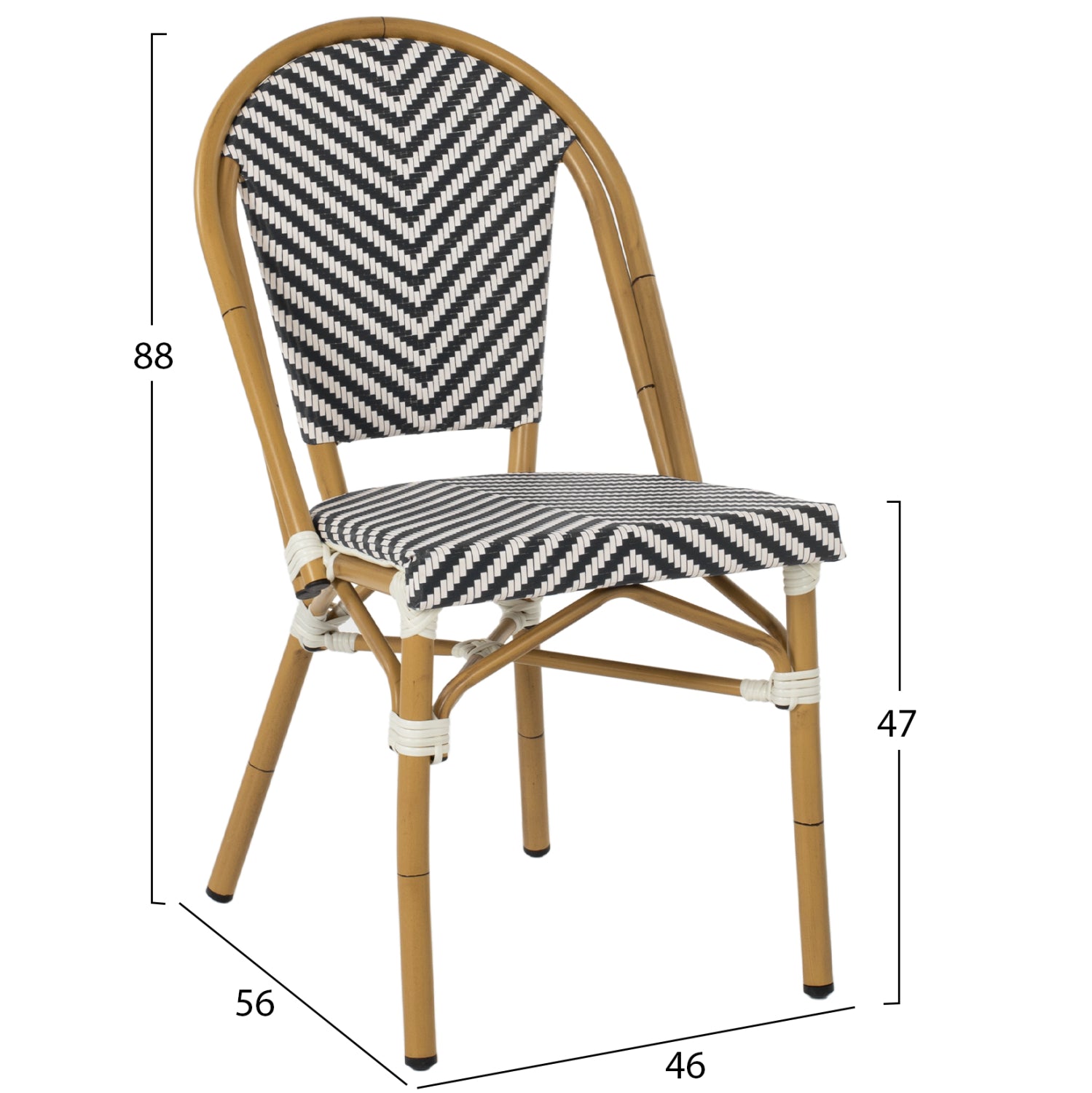 Стол BAMBOO  син-бял 50x54x84,5