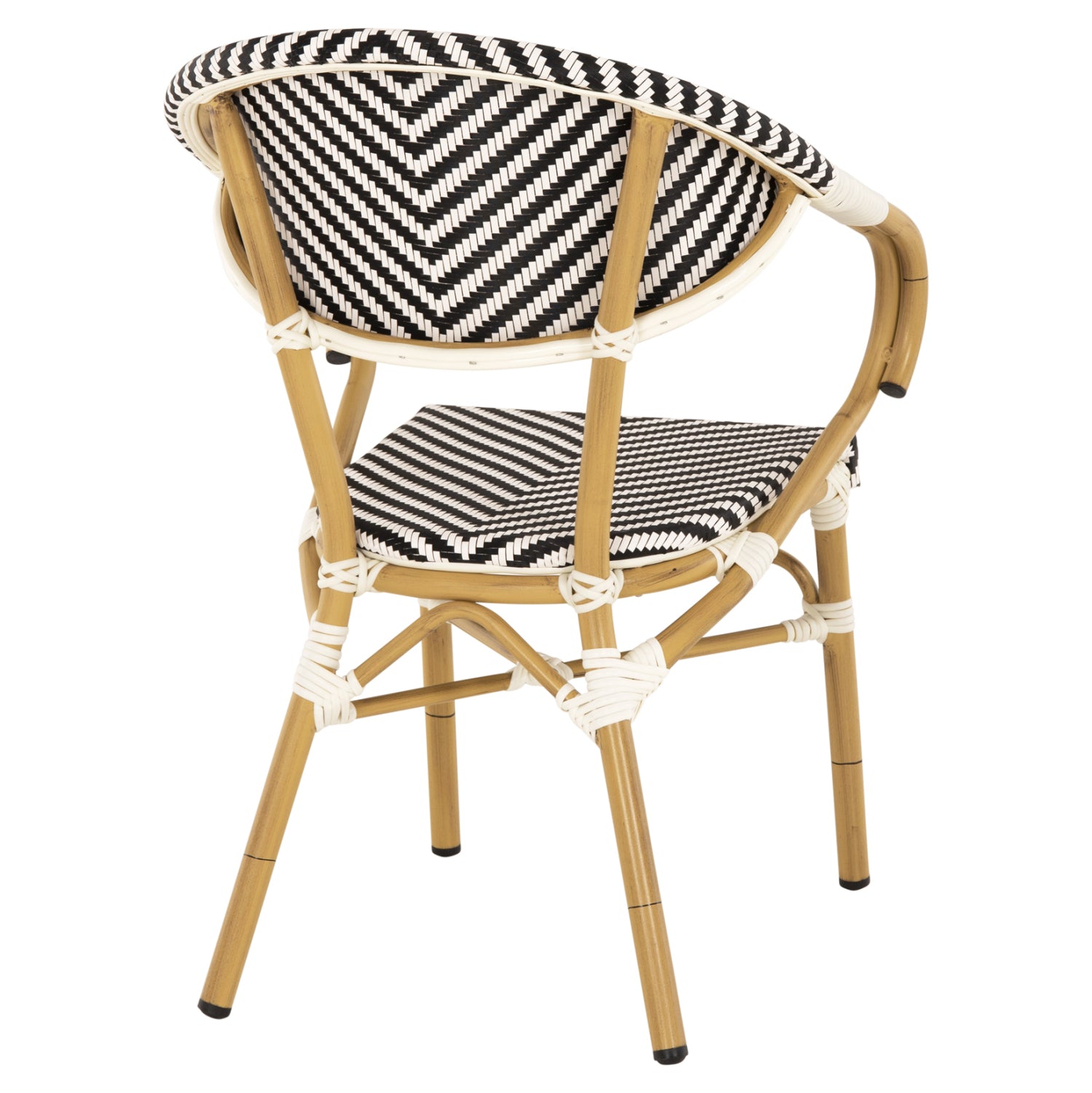Кресло Бамбу цвят черен-бял 58.5x58x82