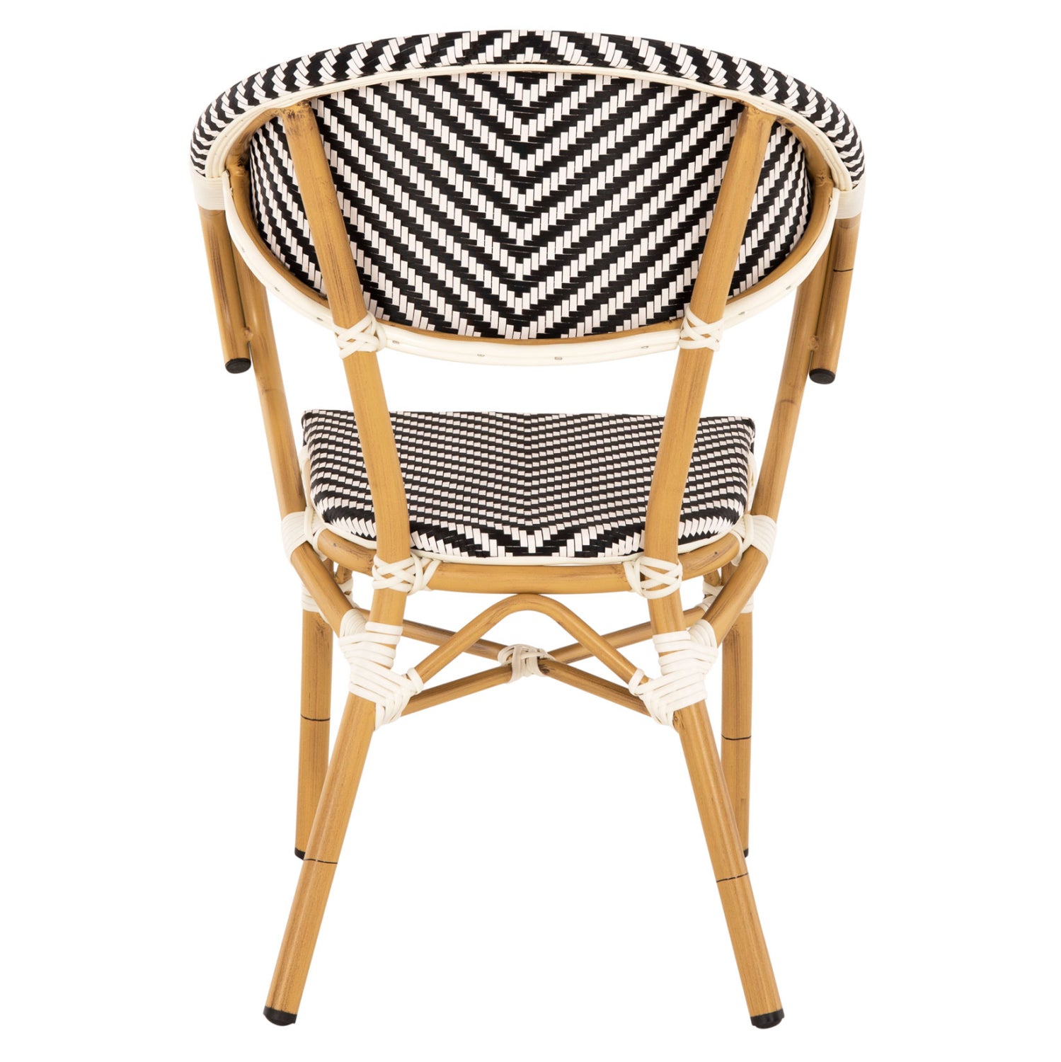 Кресло Бамбу цвят черен-бял 58.5x58x82