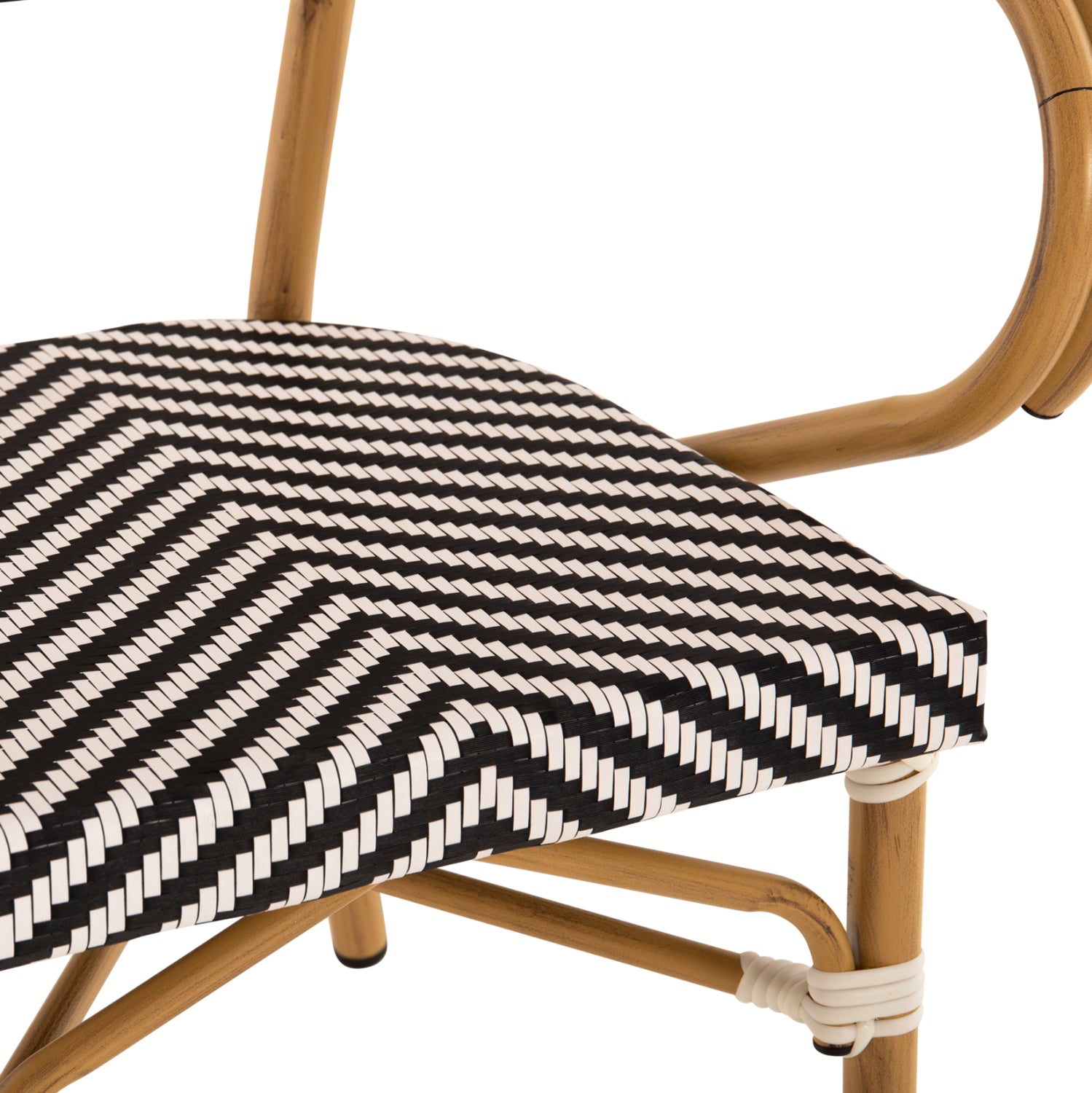 Кресло Бамбу цвят черен-бял 58.5x58x82