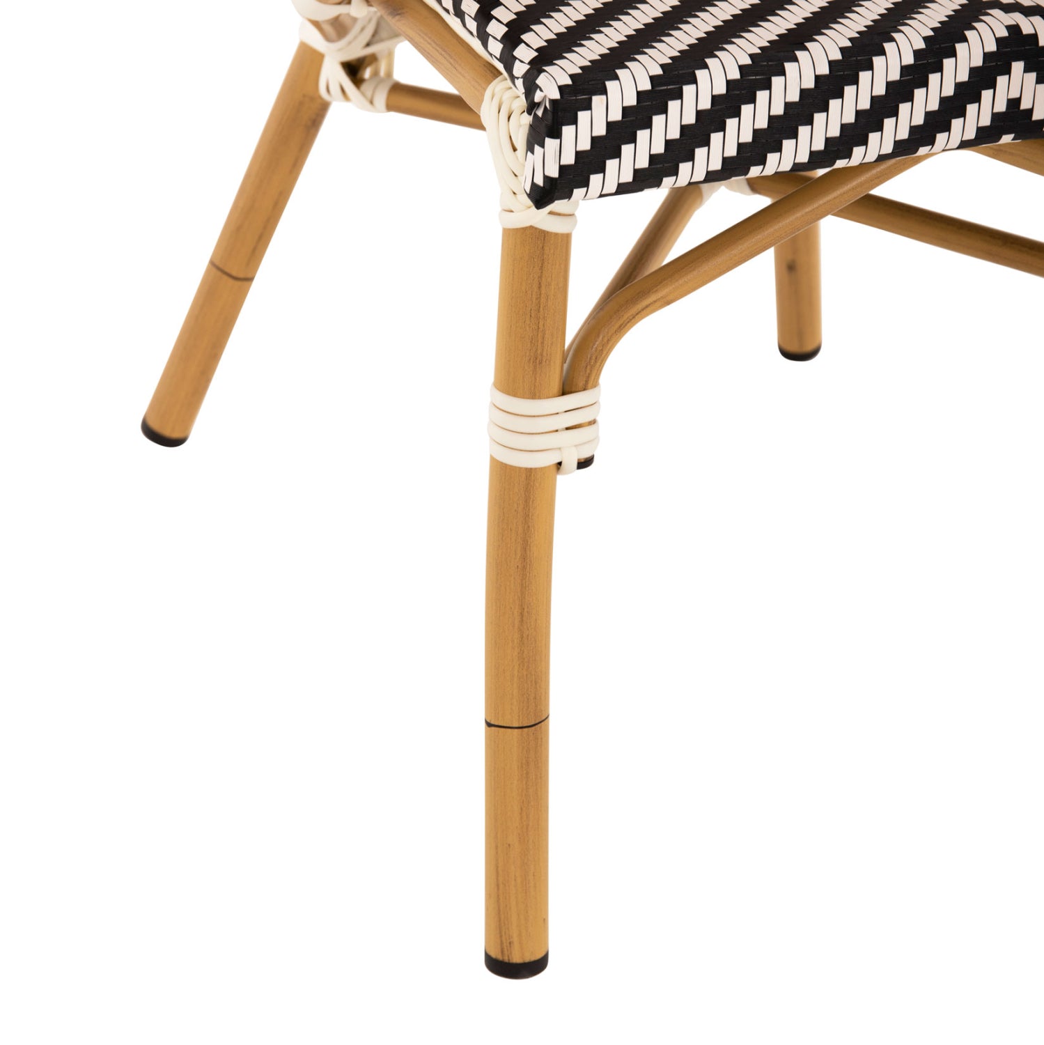 Кресло Бамбу цвят черен-бял 58.5x58x82