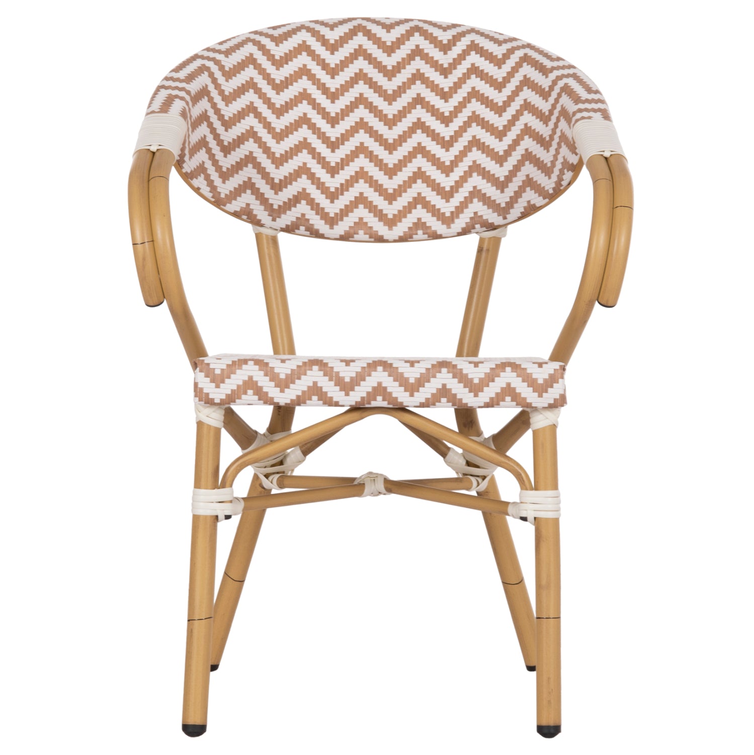 Кресло Бамбу цвят кафяв-бял  58.5x58x82
