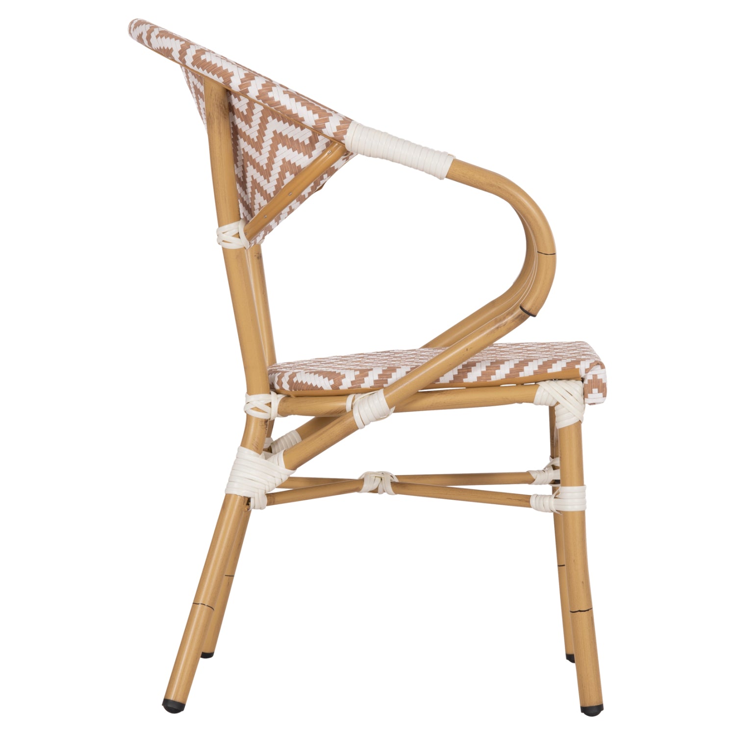 Кресло Бамбу цвят кафяв-бял  58.5x58x82