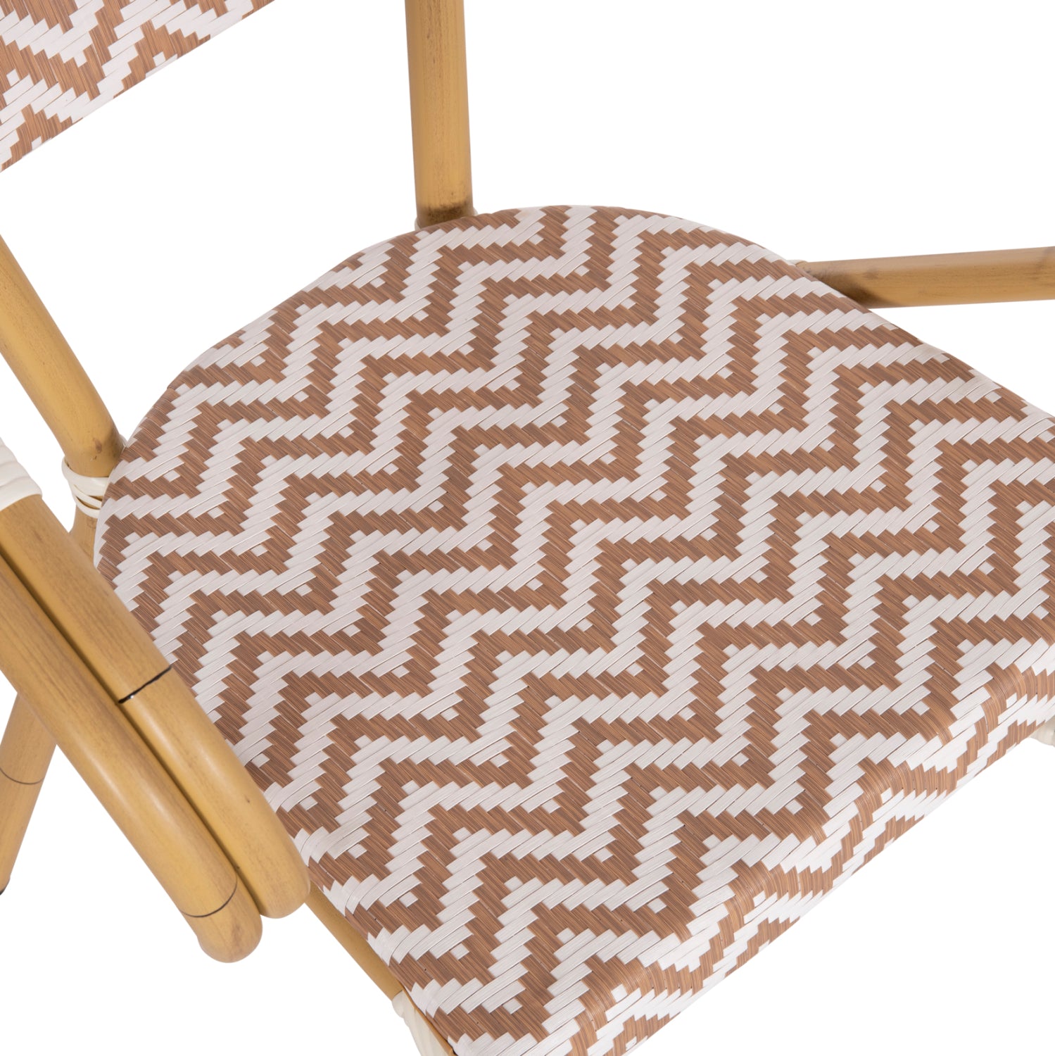 Кресло Бамбу цвят кафяв-бял  58.5x58x82