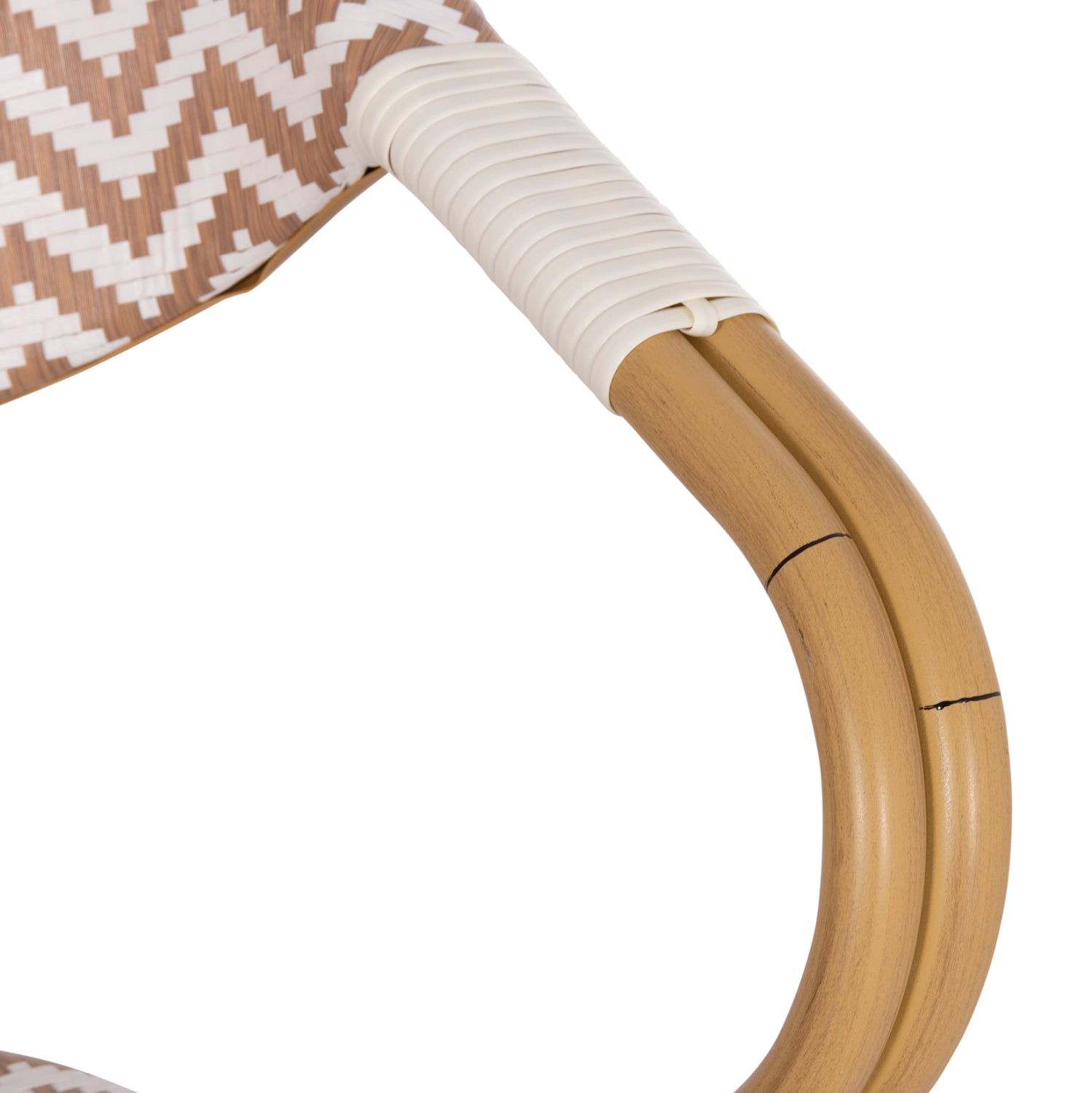 Кресло Бамбу цвят кафяв-бял  58.5x58x82