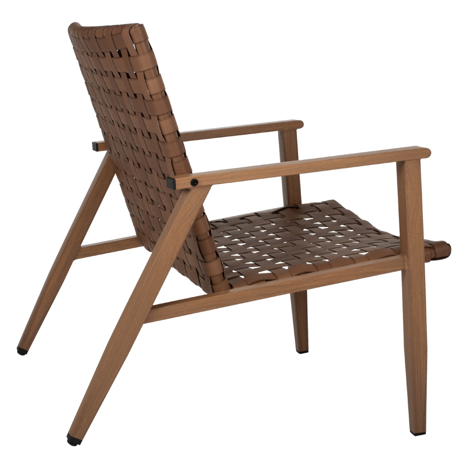 Фотьойл FELIPE Метал, дърво, имитация на ратан, кожа, 63.5x75.5x77см.