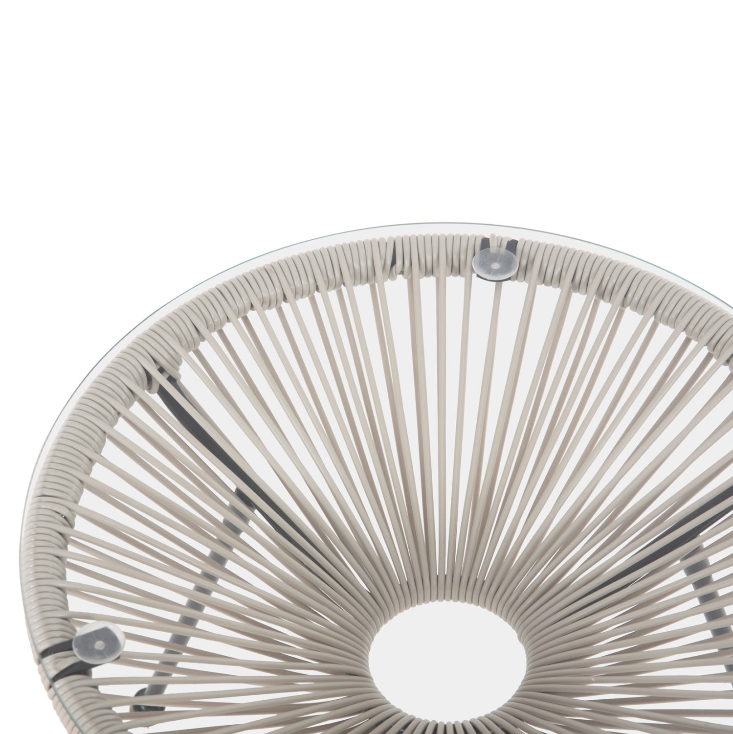 Маса Акапулко цвят бежов ратан -черен метал